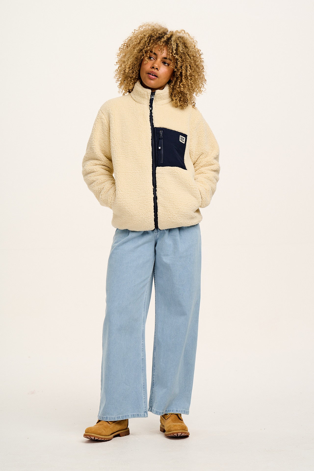 Harper - Borg Fleece Jacket in Cream