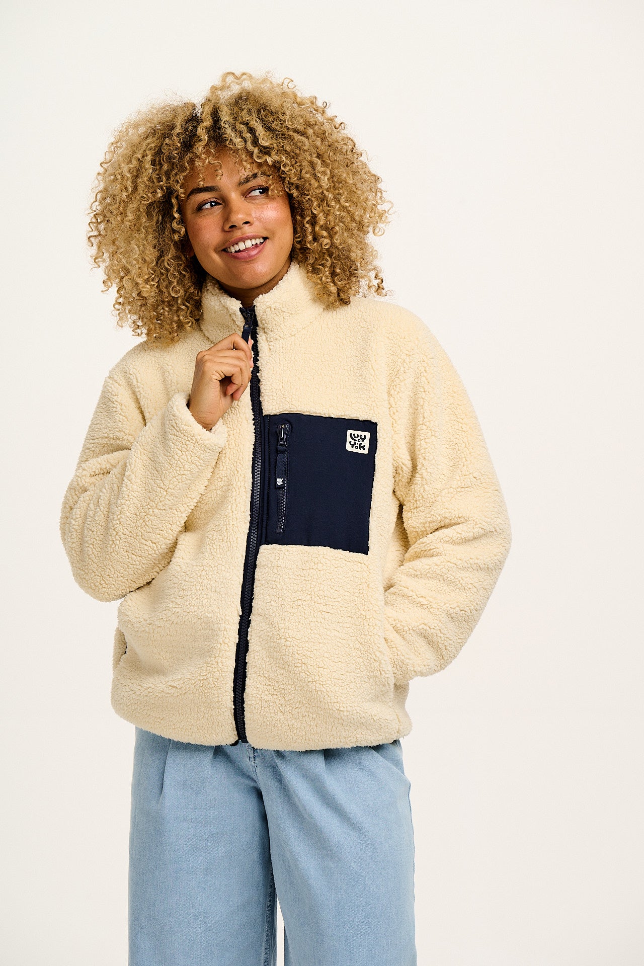 Harper - Borg Fleece Jacket in Cream