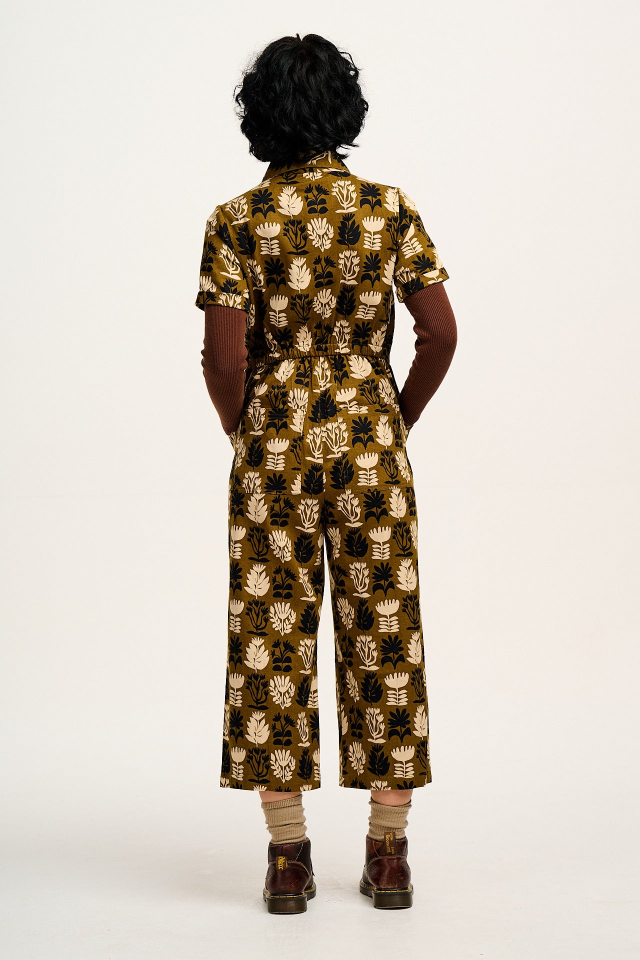 Ragan - Cotton Jumpsuit in Green Zela Print