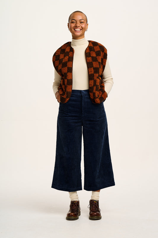 Halston - Wide leg Corduroy Trousers in Varsity Blue