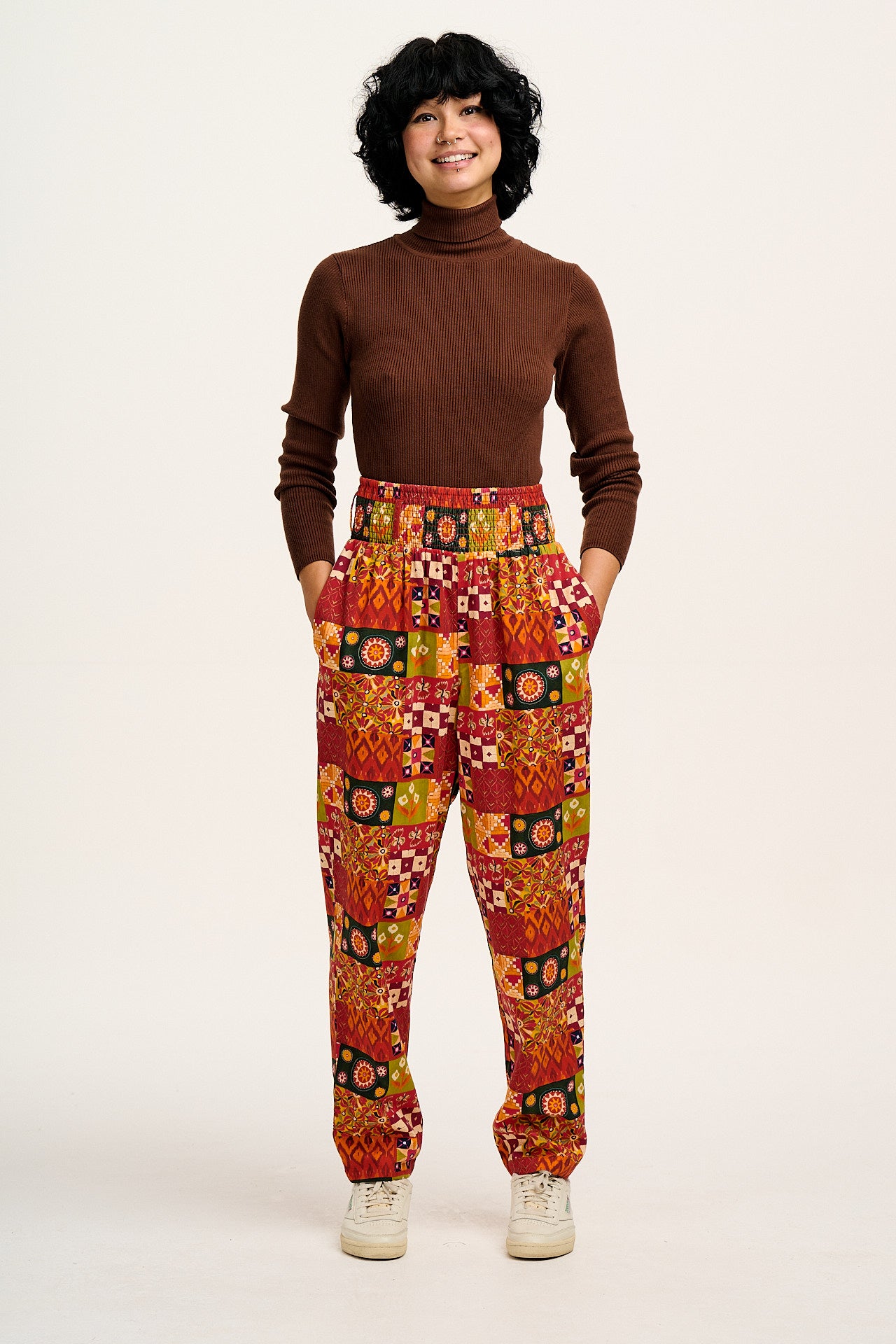 L.E. Alexa - Cotton Trousers in Artist Print by Namrata Kumar