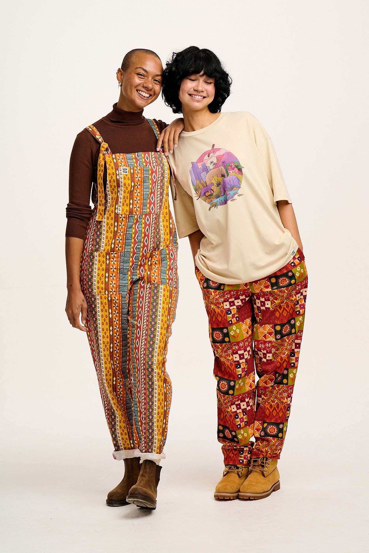 L.E. Original - Twill Dungarees in Artist Print by Chaaya Prabhat