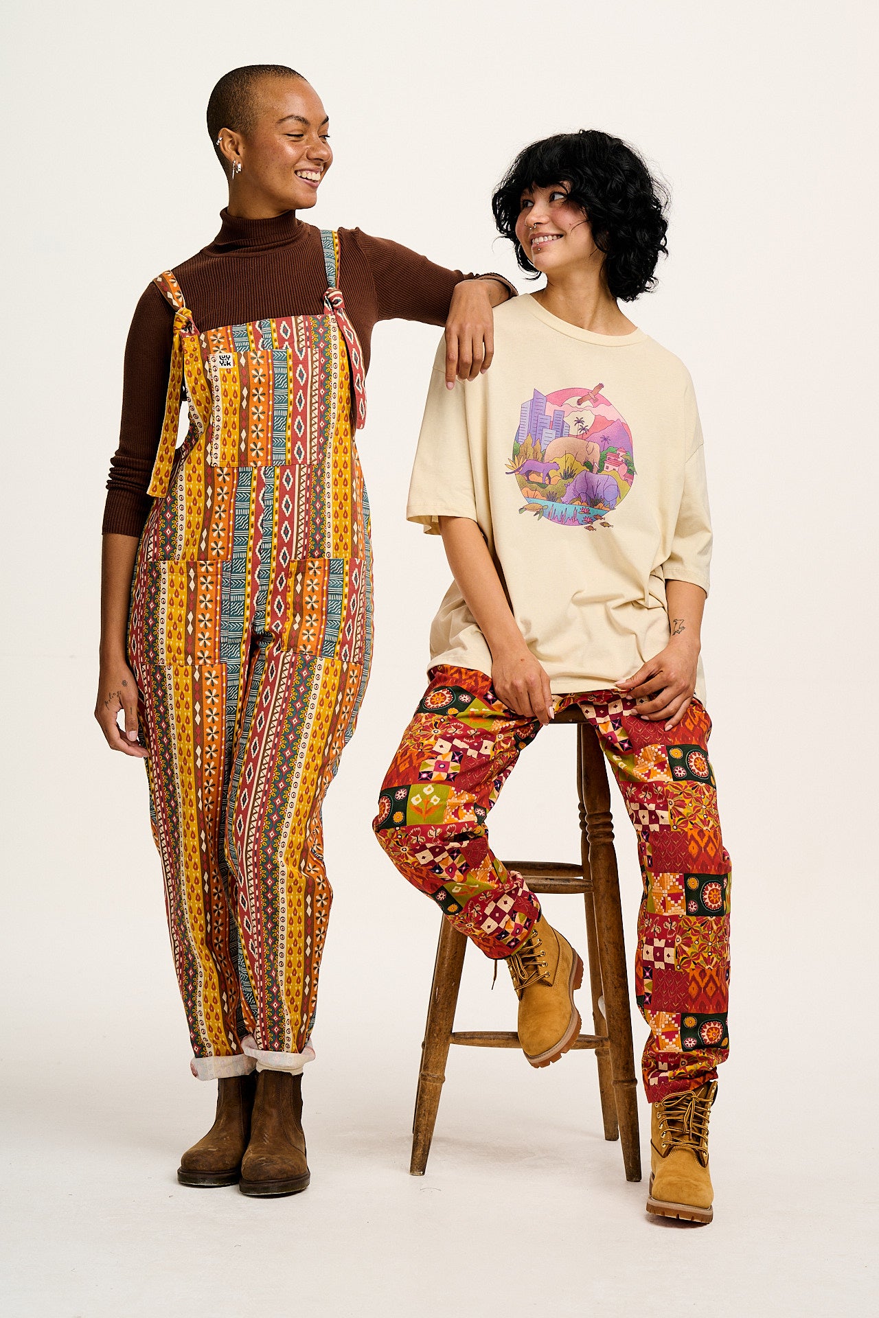 L.E. Original - Twill Dungarees in Artist Print by Chaaya Prabhat