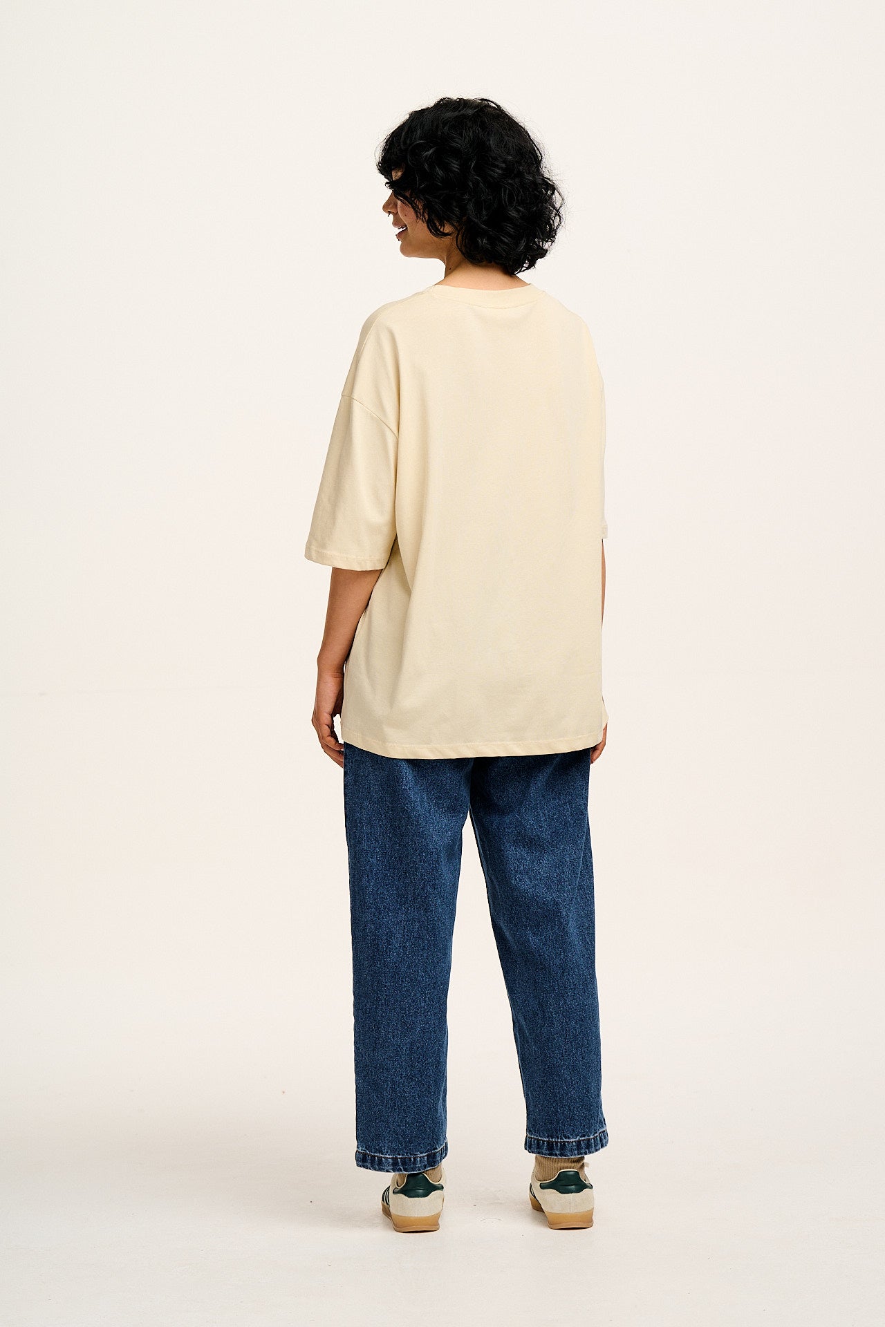 L.E. Benny - Oversized Cotton Tee in Artist Print by Rohan Dahotre