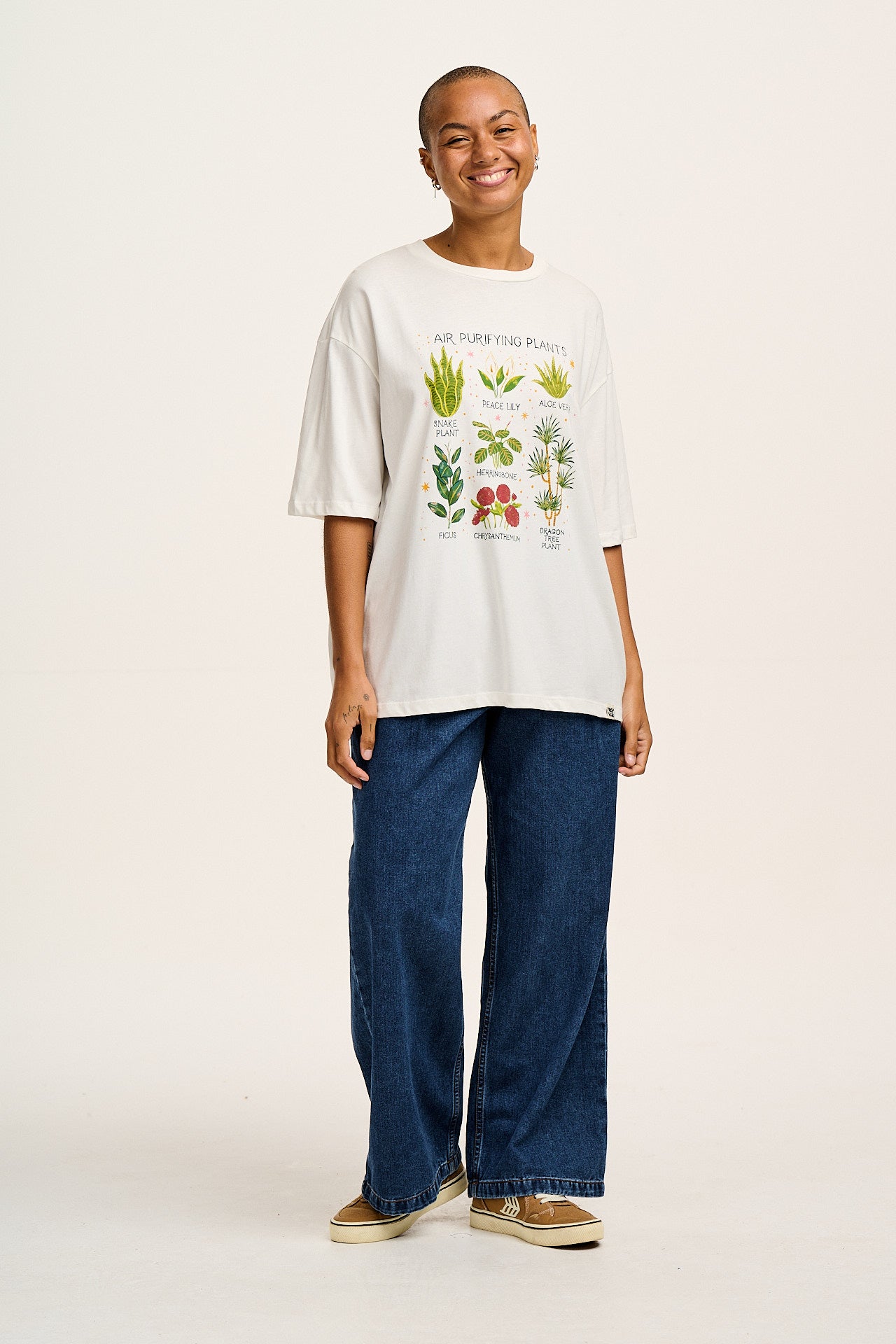 L.E. Benny - Oversized Cotton Tee in Artist Print by Bojana