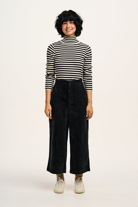 Halston - Wide leg Corduroy Trousers in Vintage Black