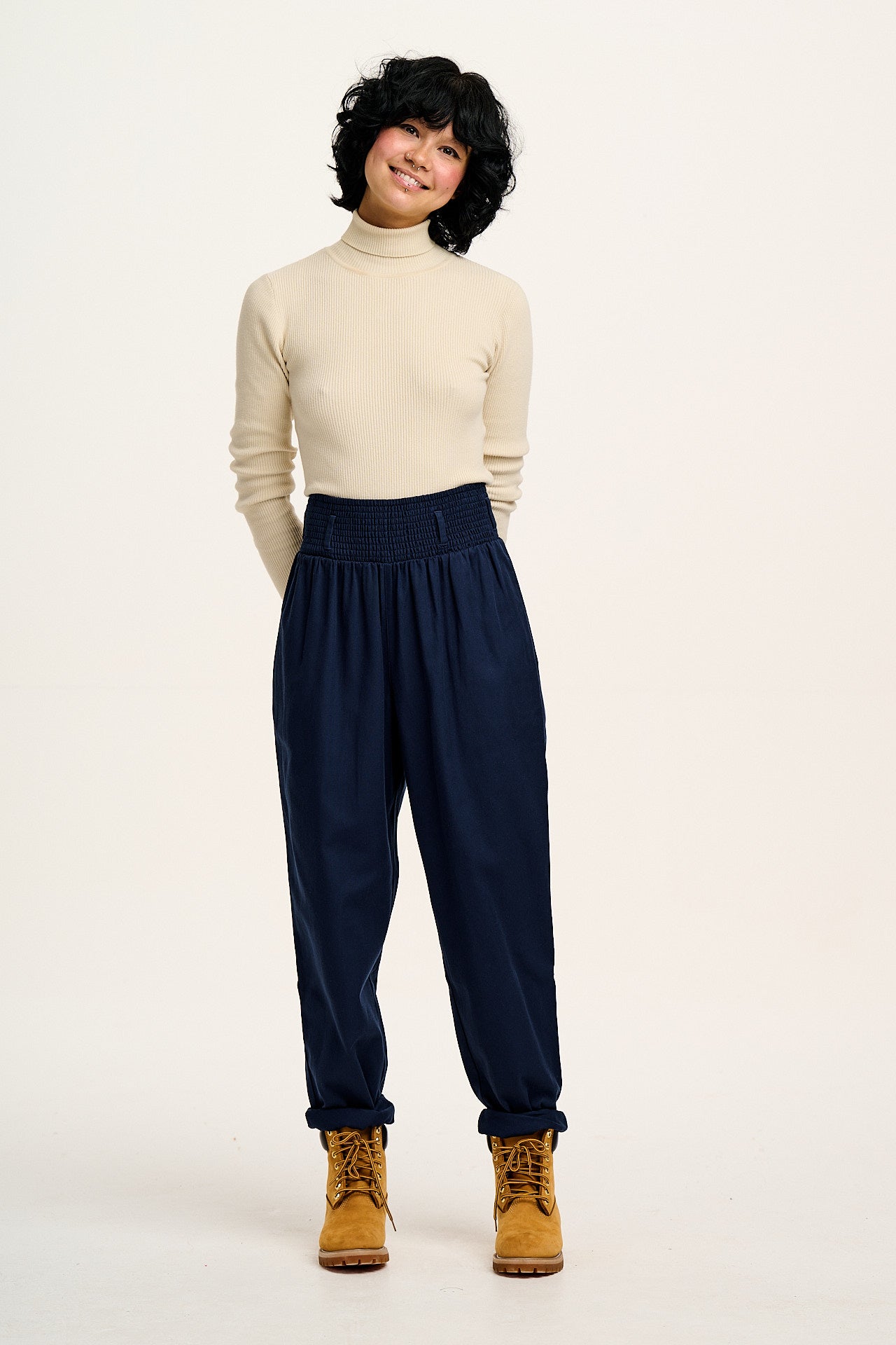 Alexa - Cotton Loose Tapered Trousers