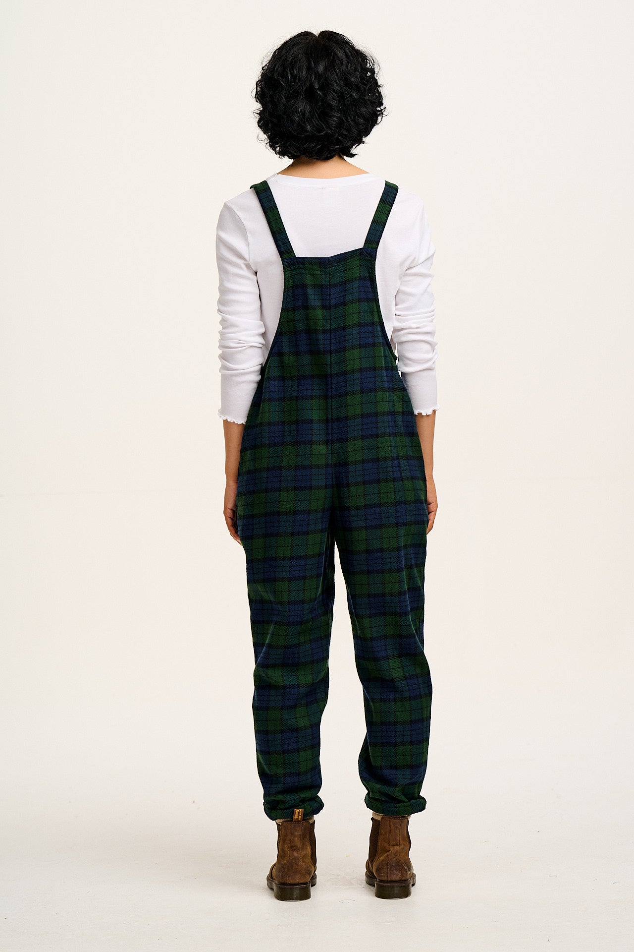 Original - Brushed Cotton Dungarees in Blue & Green Wilderness Tartan