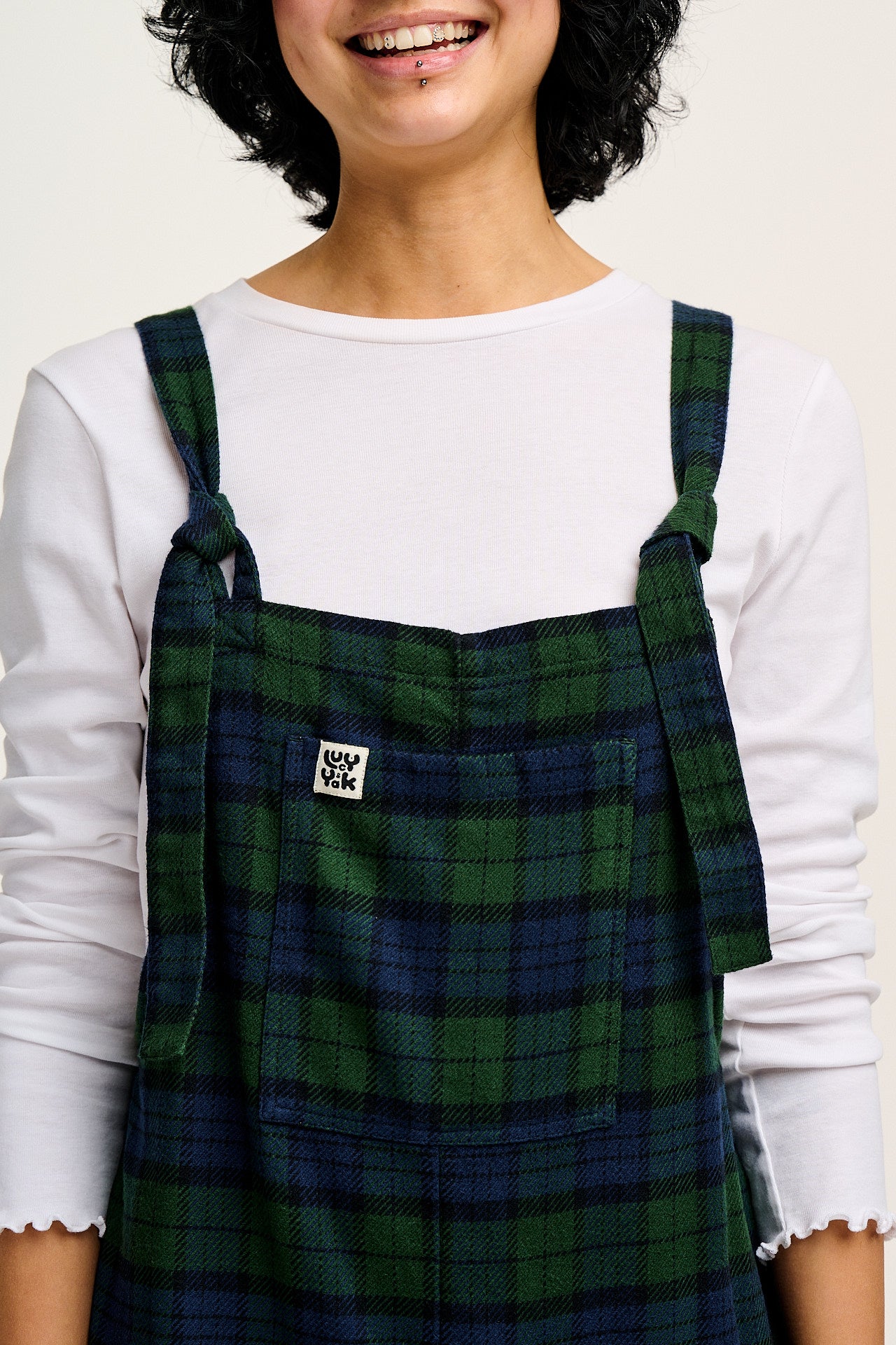 Original - Brushed Cotton Dungarees in Blue & Green Wilderness Tartan