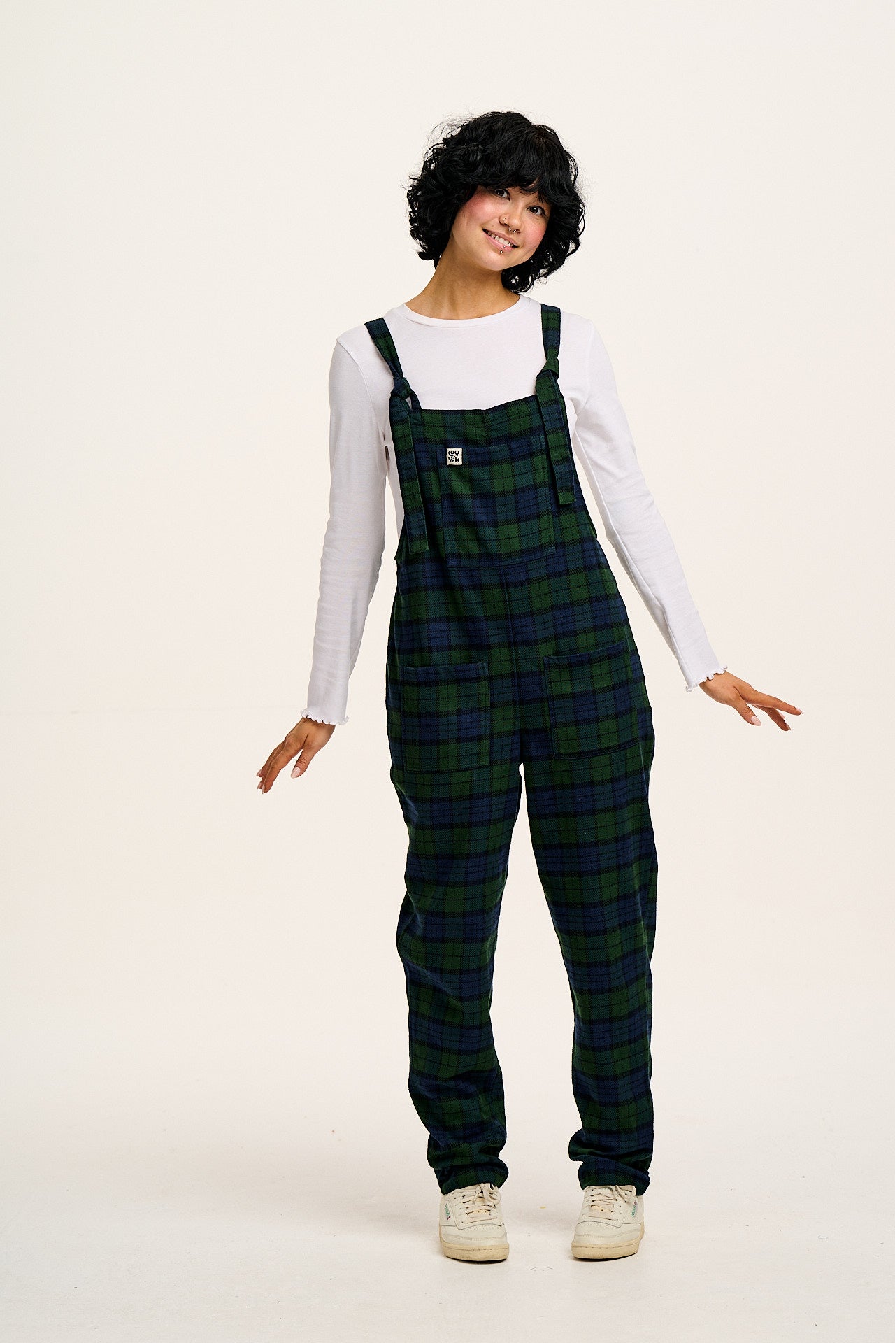 Original - Brushed Cotton Dungarees in Blue & Green Wilderness Tartan