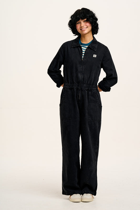 Corey - Cotton & Hemp Boilersuit in Black