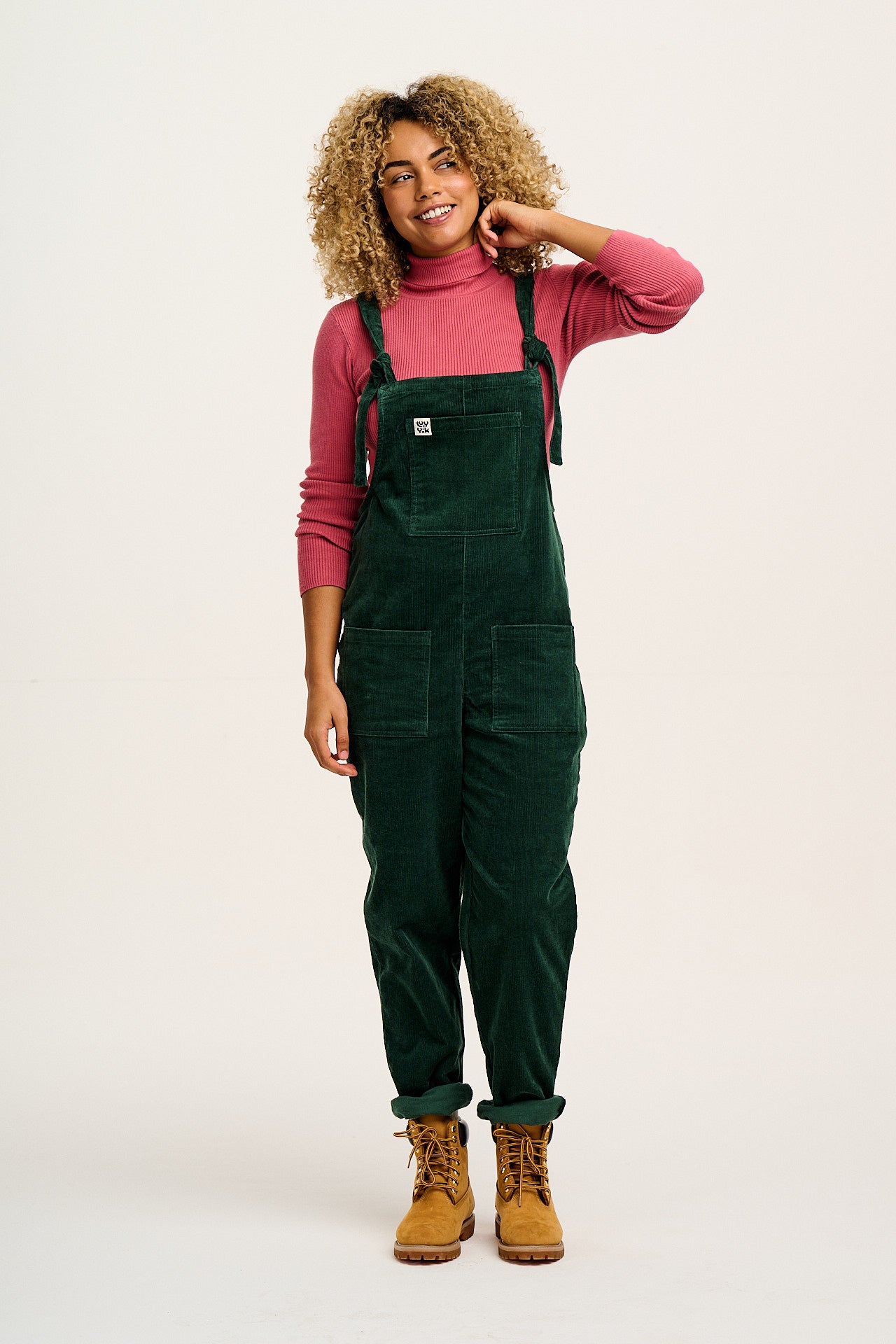 Original - Corduroy Dungarees in Posy Green