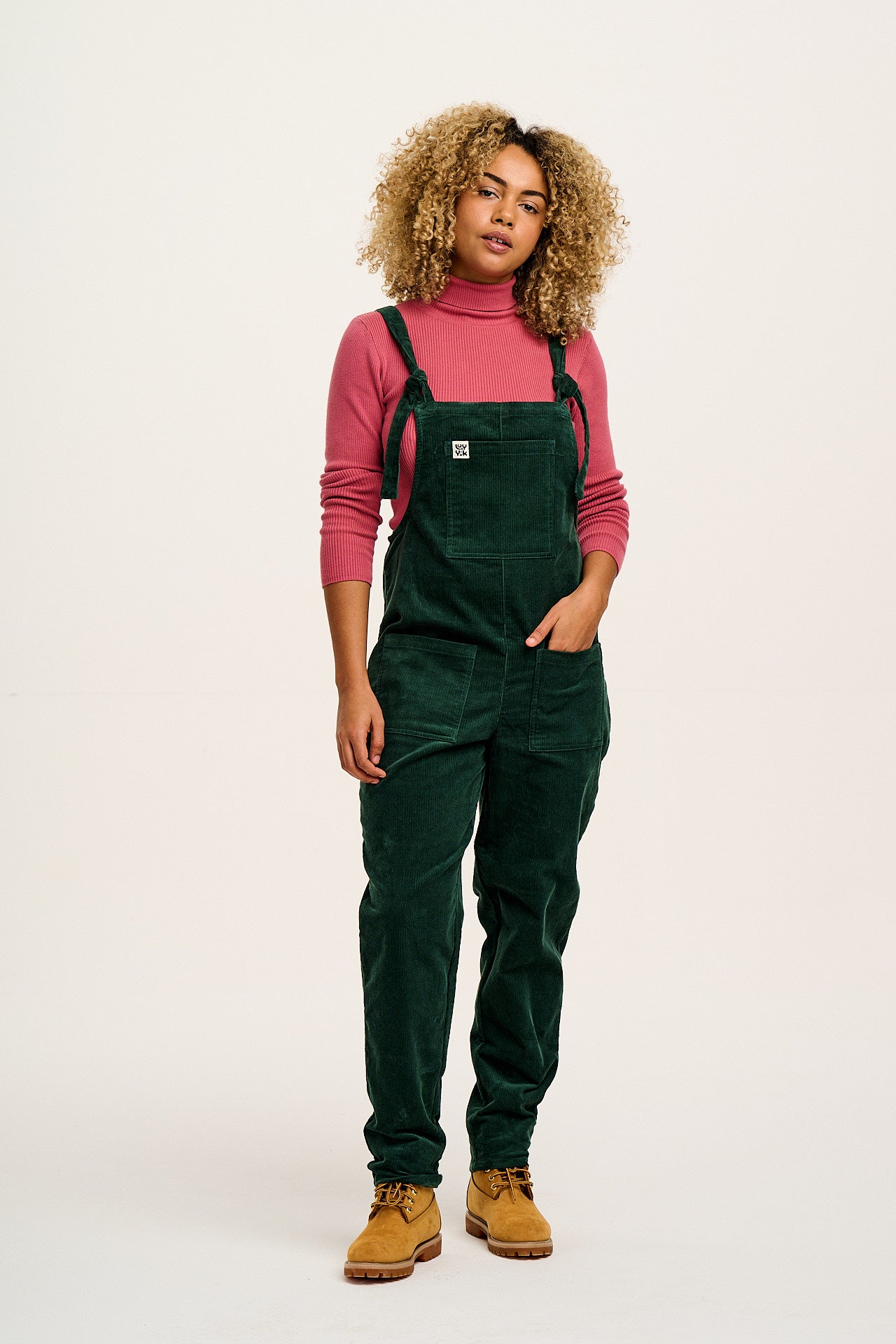 Original - Corduroy Dungarees in Posy Green