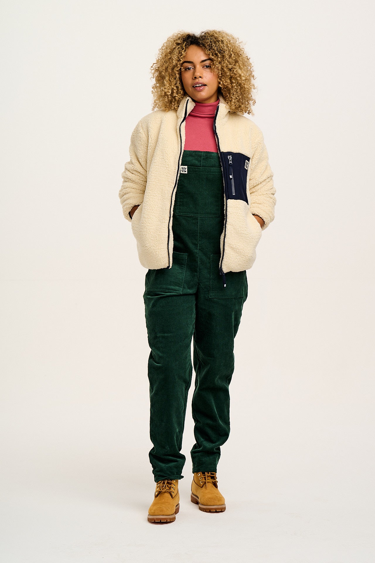 Original - Corduroy Dungarees in Posy Green