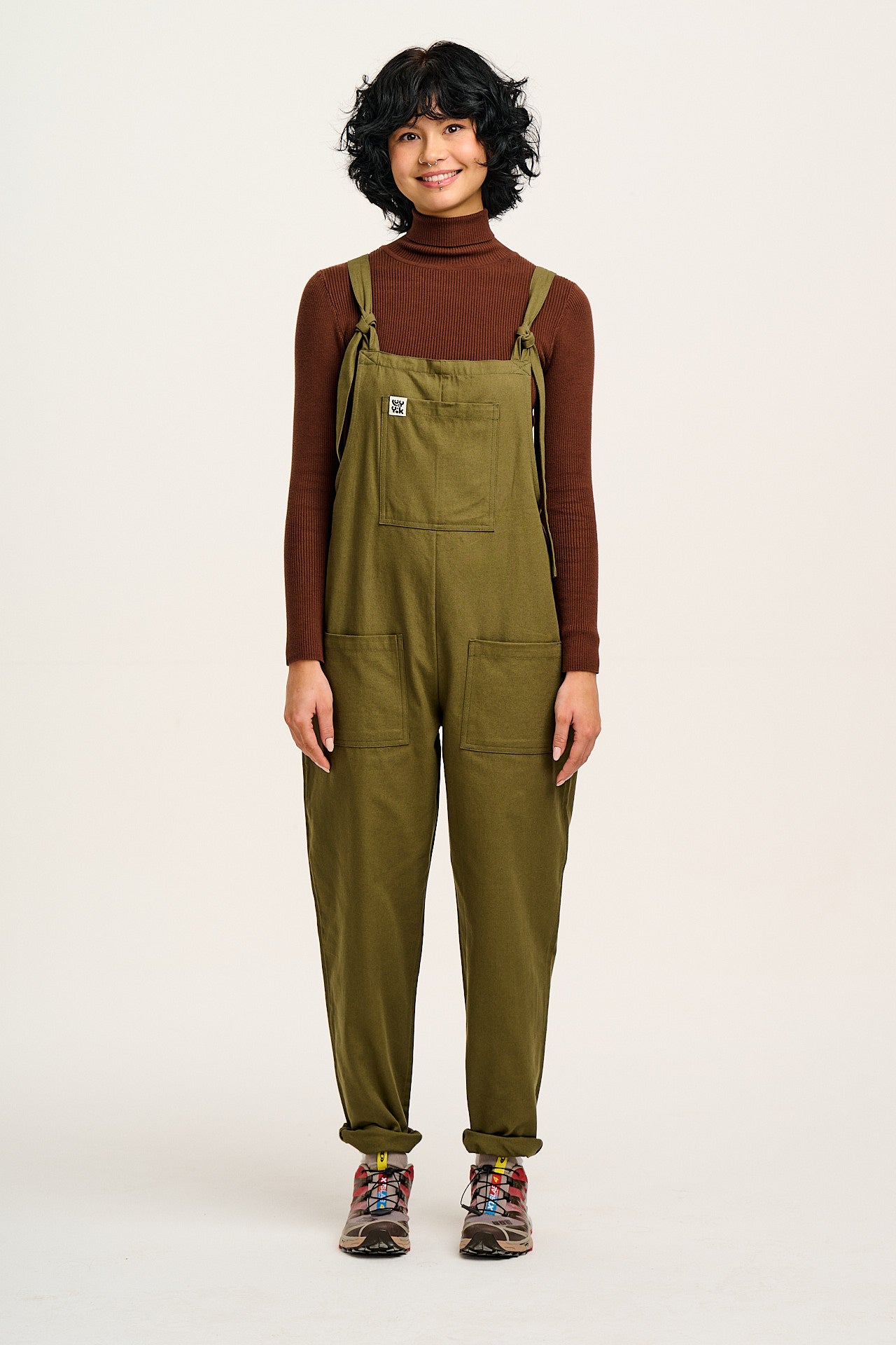 Original - Cotton Dungarees in Dark Olive