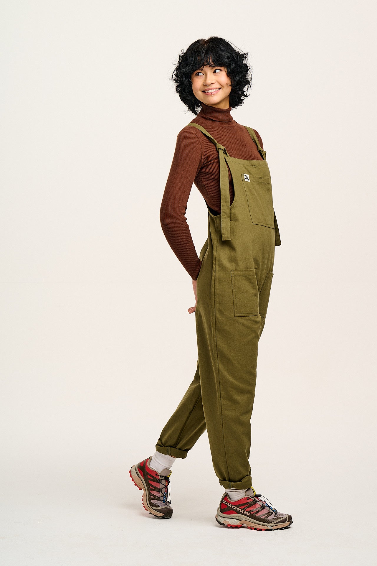 Original - Cotton Dungarees in Dark Olive