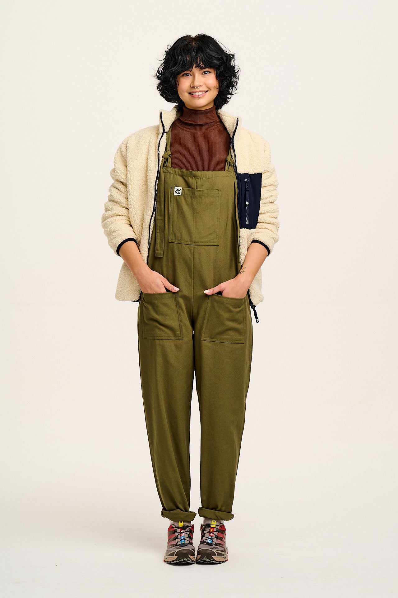 Original - Cotton Dungarees in Dark Olive