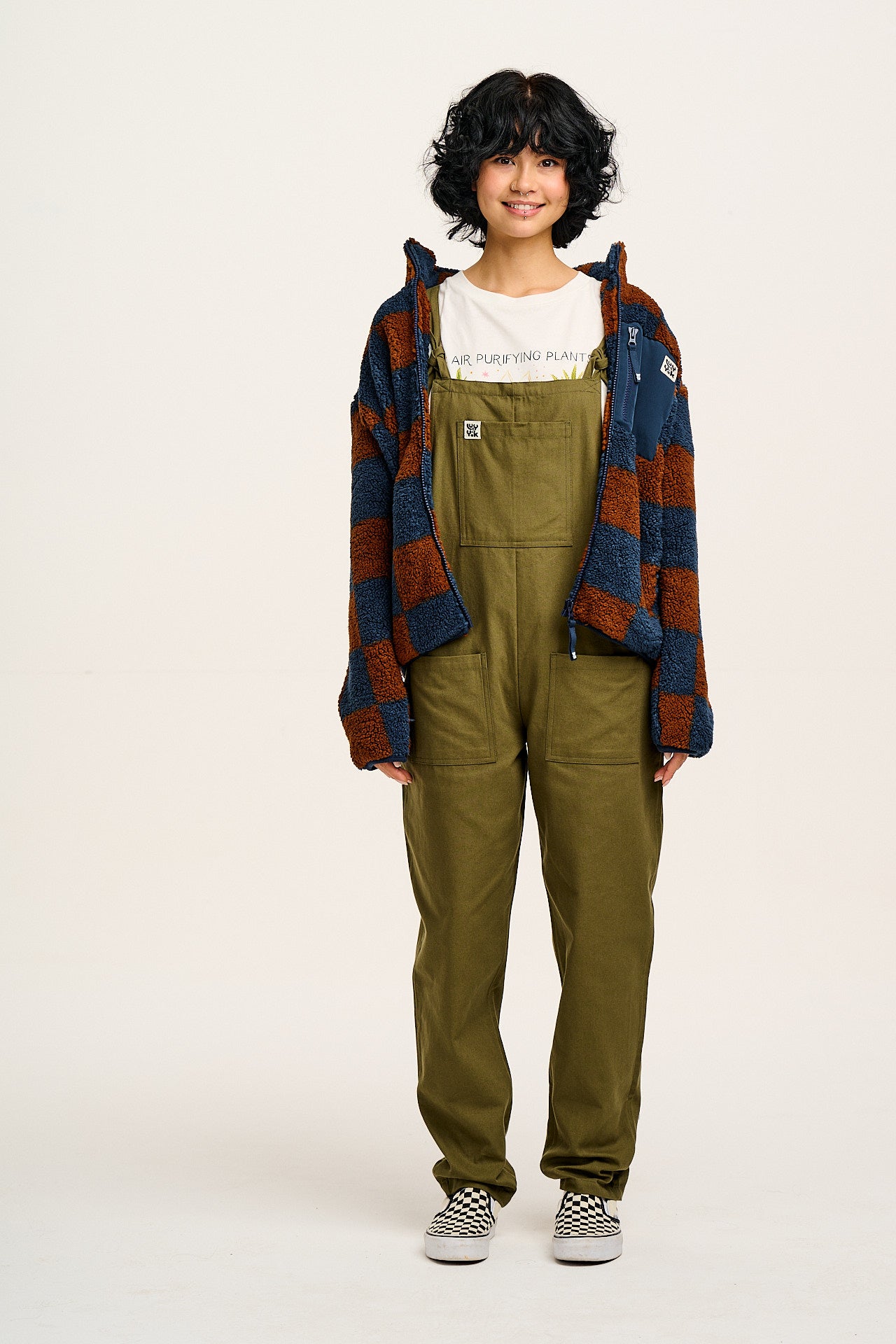 Original - Cotton Dungarees in Dark Olive