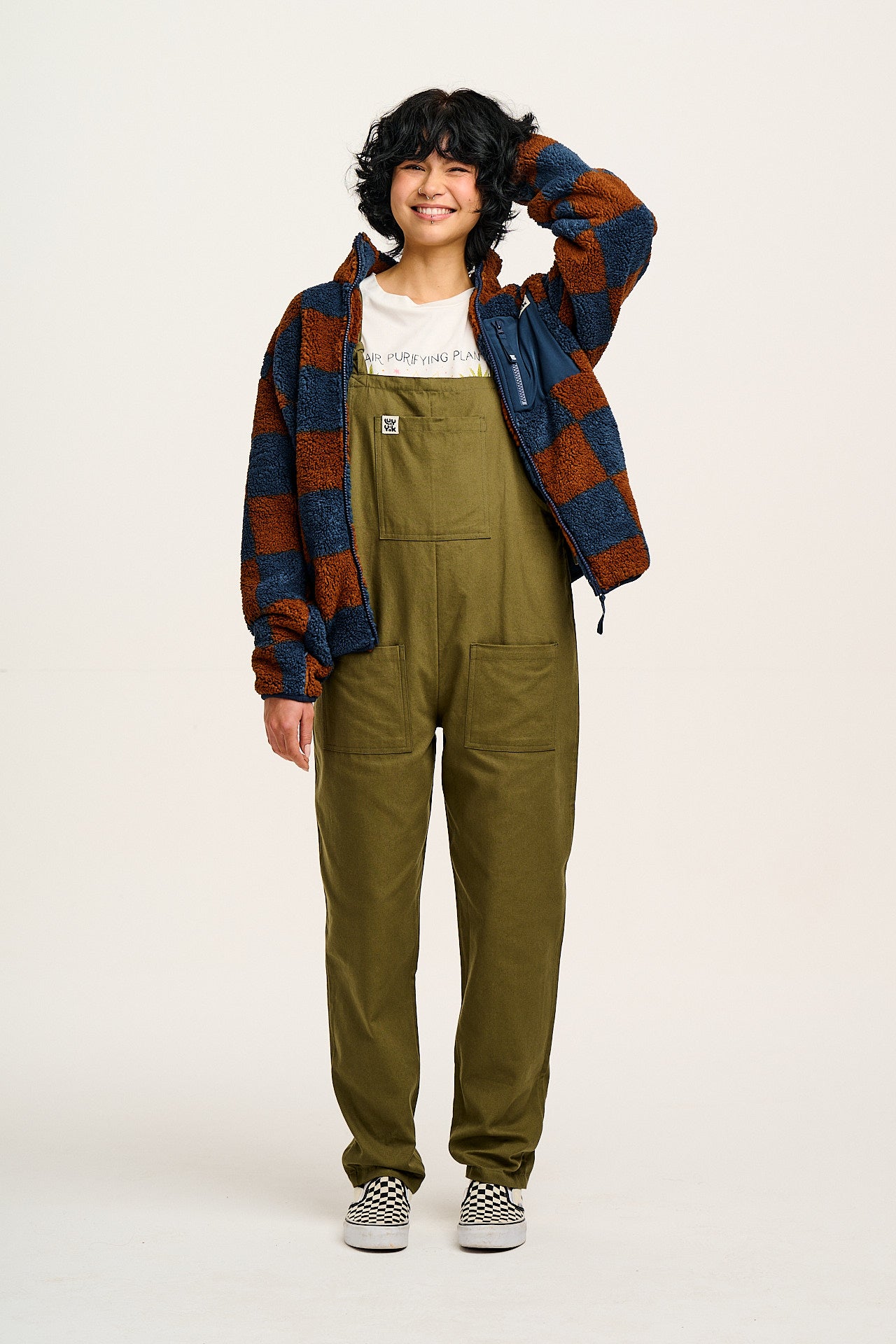 Original - Cotton Dungarees in Dark Olive