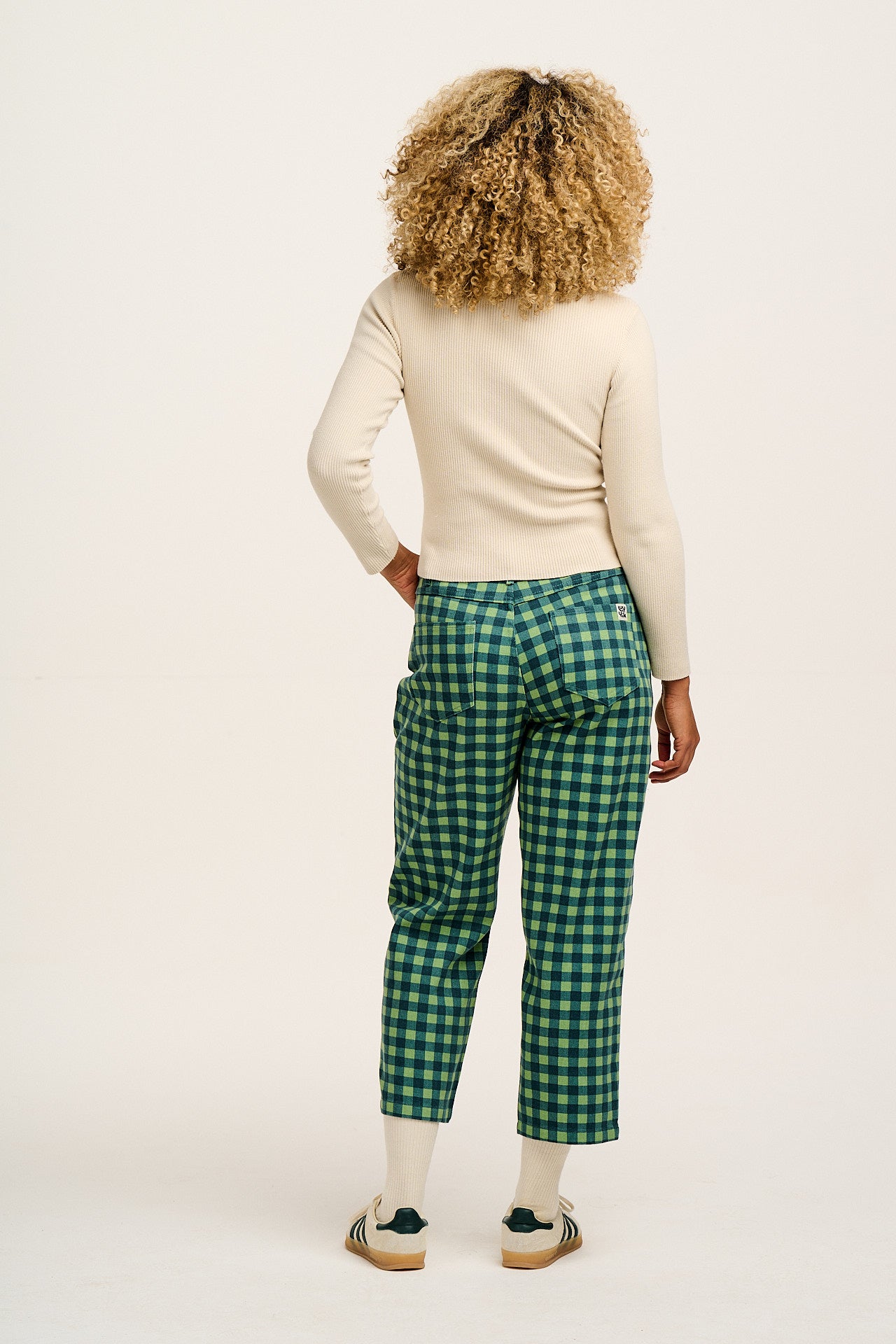 Drew - Straight Leg Twill Trousers in Gabriella Gingham Print