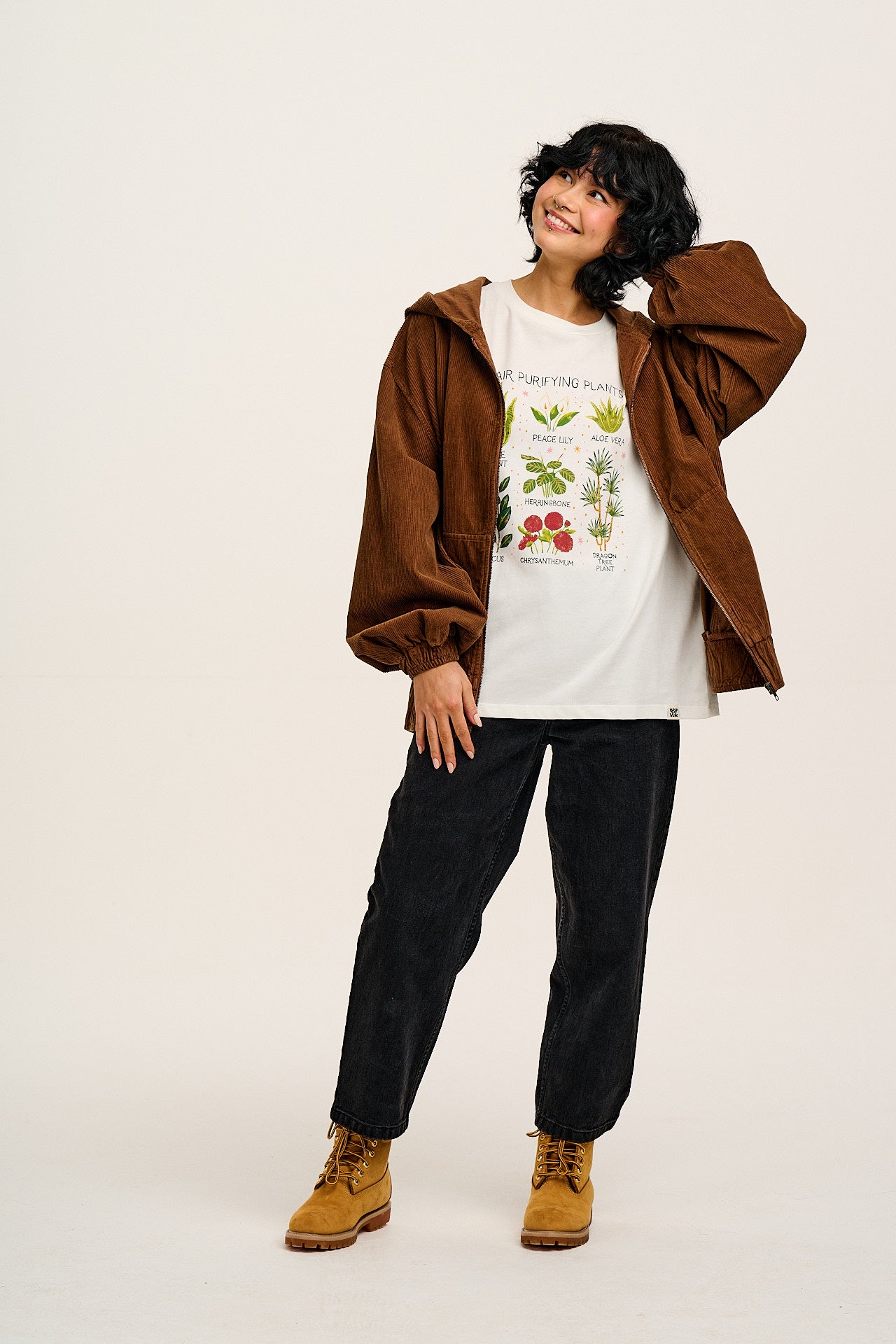 L.E. Benny - Oversized Cotton Tee in Artist Print by Bojana