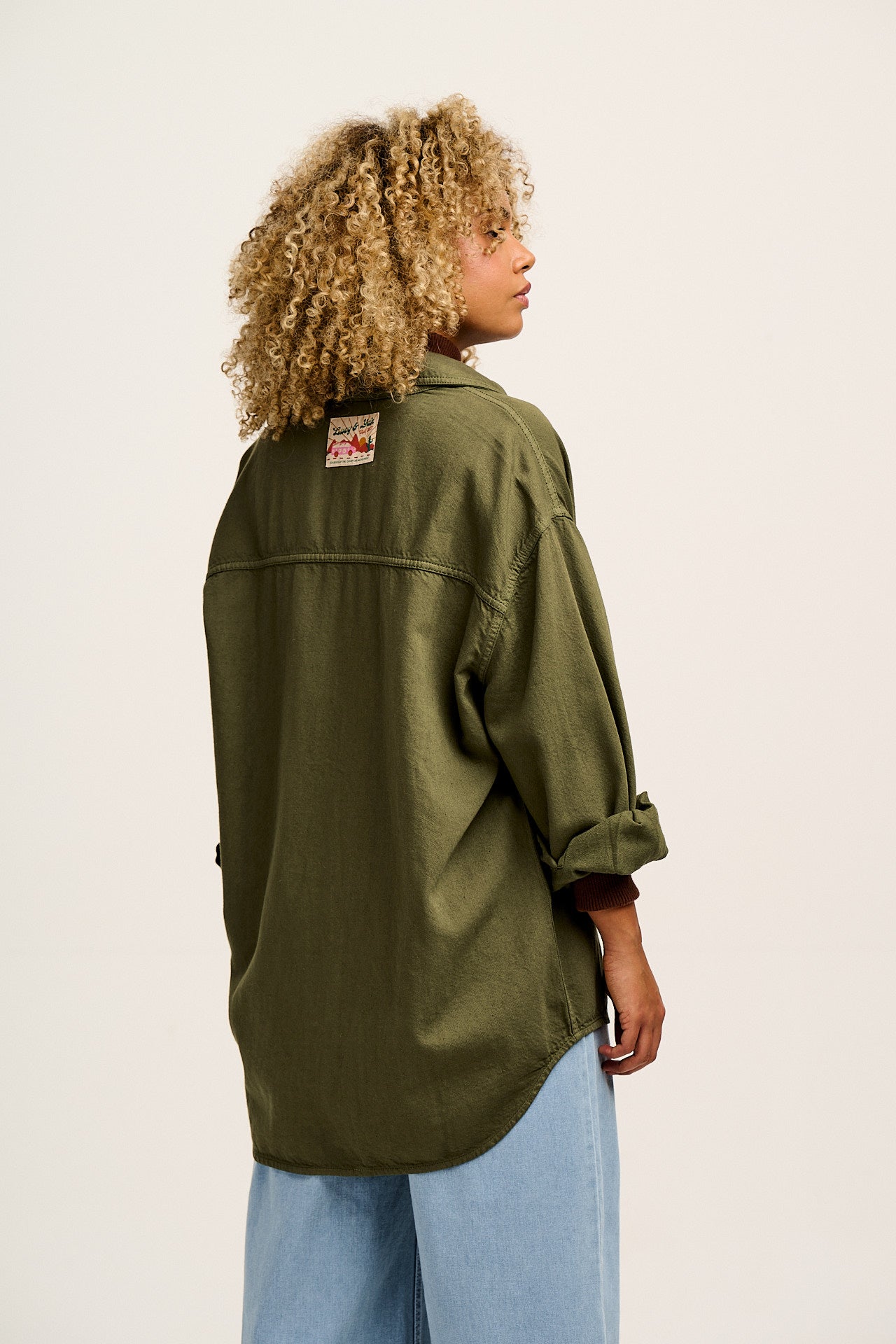 Sydney - Oversized Cotton Shirt in Khaki