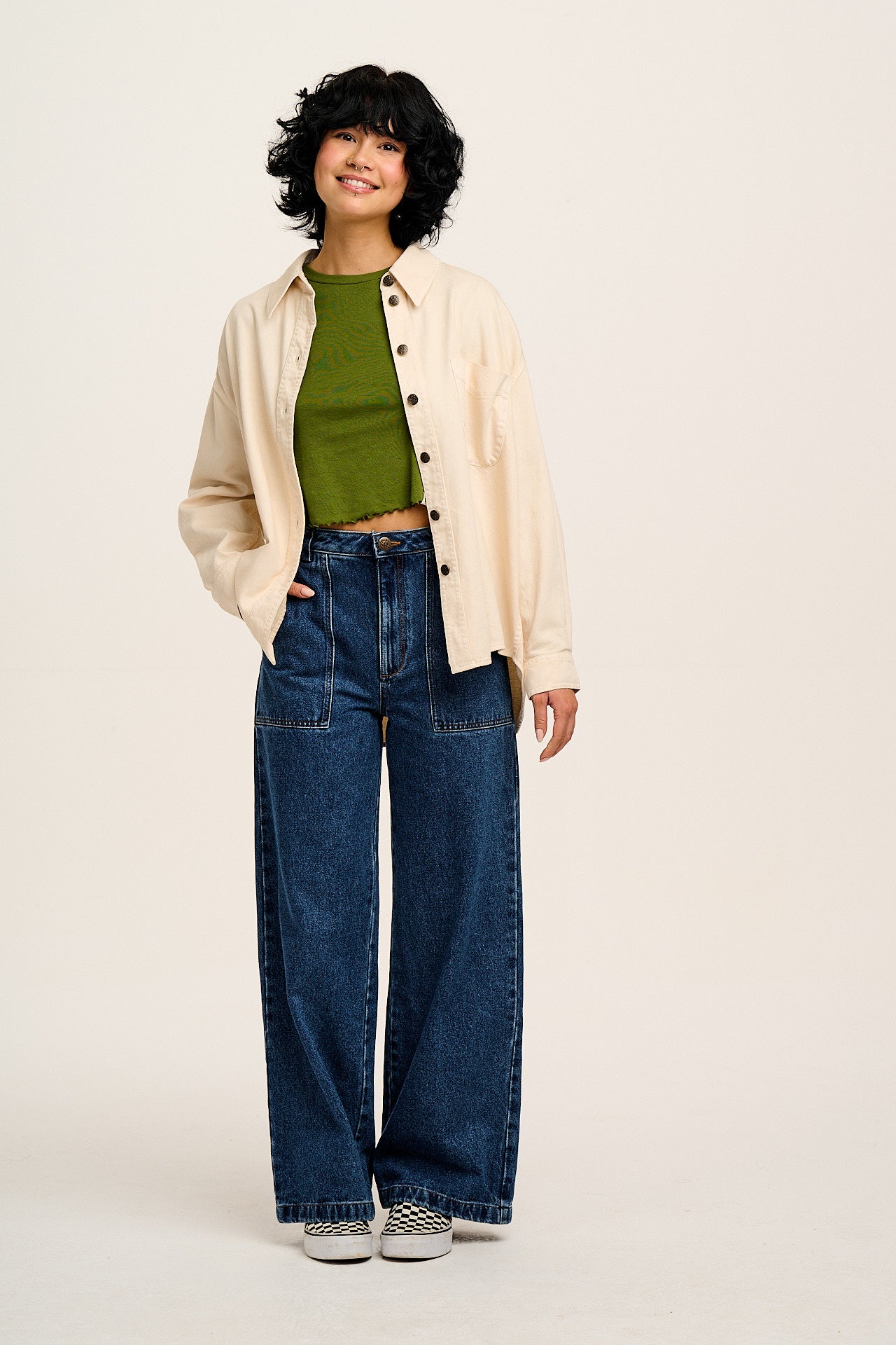 Sydney - Oversized Cotton Shirt in Ecru