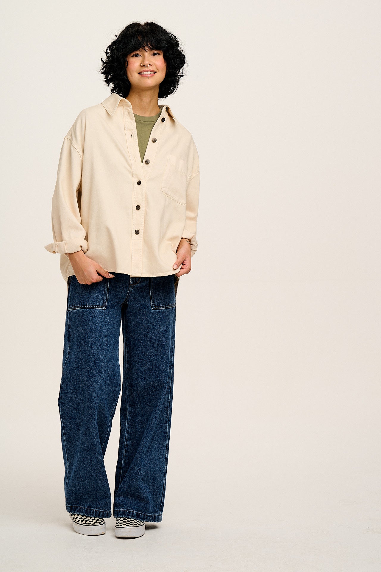 Sydney - Oversized Cotton Shirt in Ecru