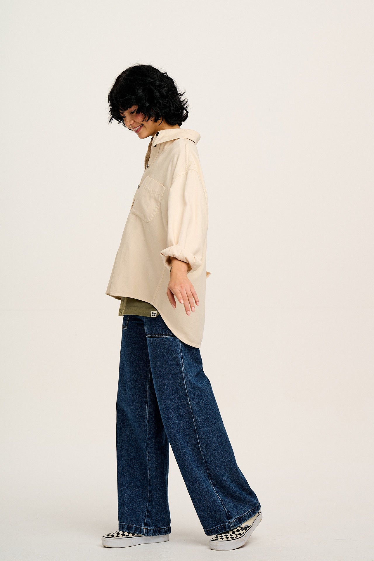 Sydney - Oversized Cotton Shirt in Ecru