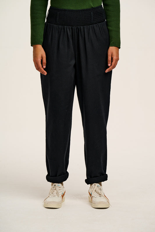 Alexa - Cotton Trousers in Black