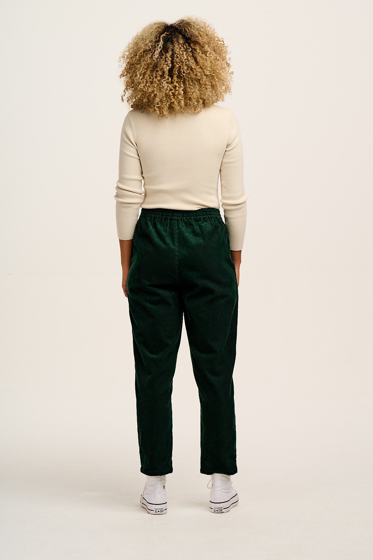 Billie - Corduroy Trousers in Posy Green