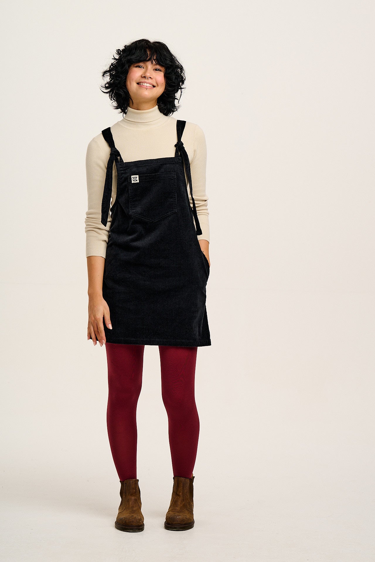 Mini Pini Corduroy Dress in Black Black UK - Main Image