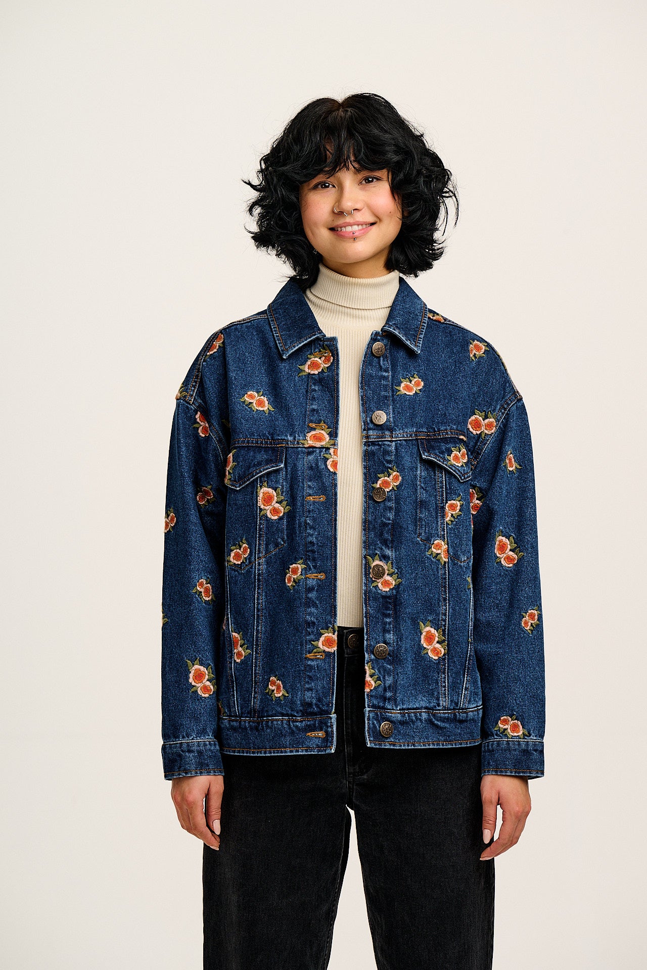 Callaway - Denim Jacket with Rose Embroidery