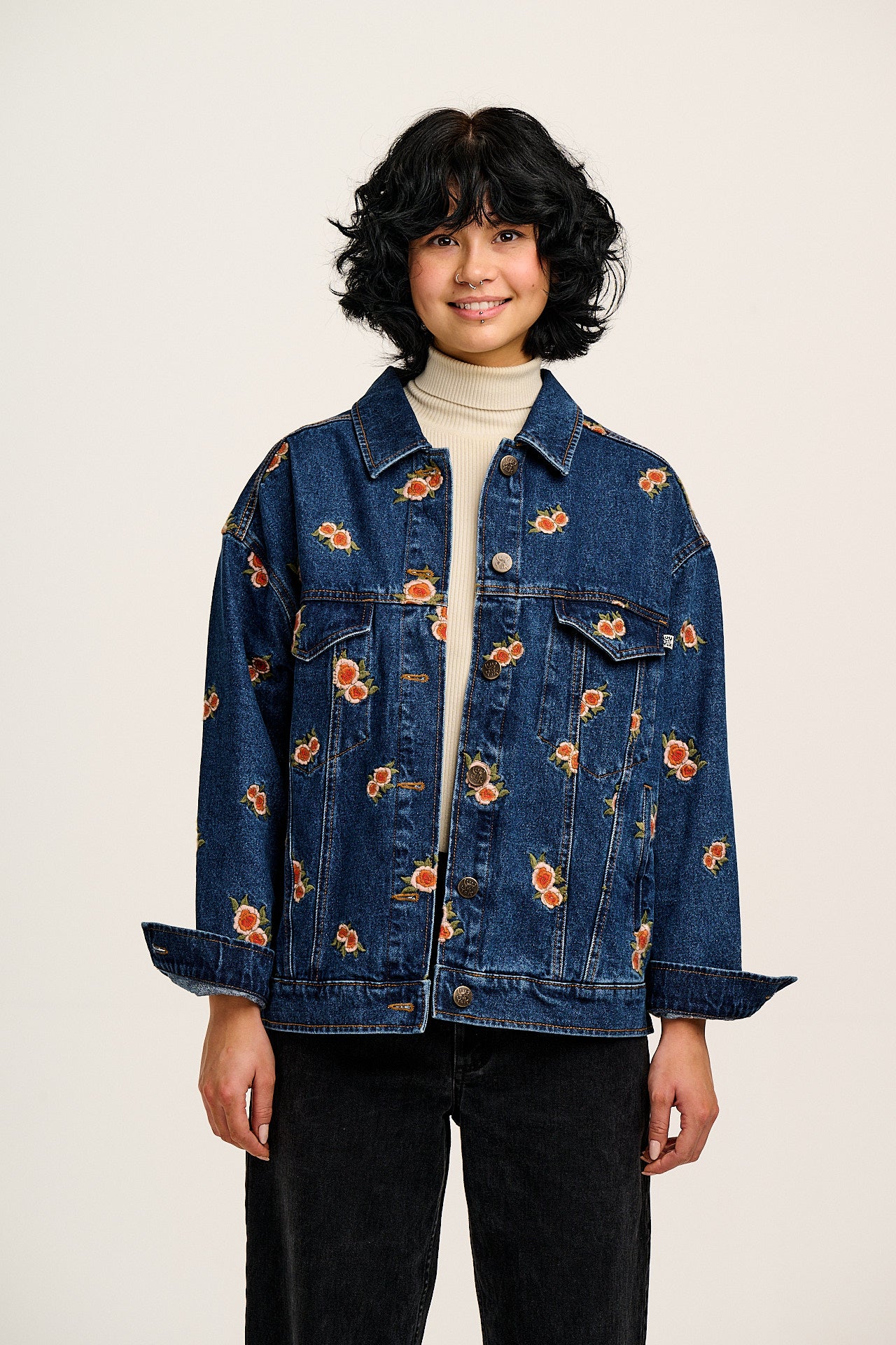 Callaway - Denim Jacket with Rose Embroidery