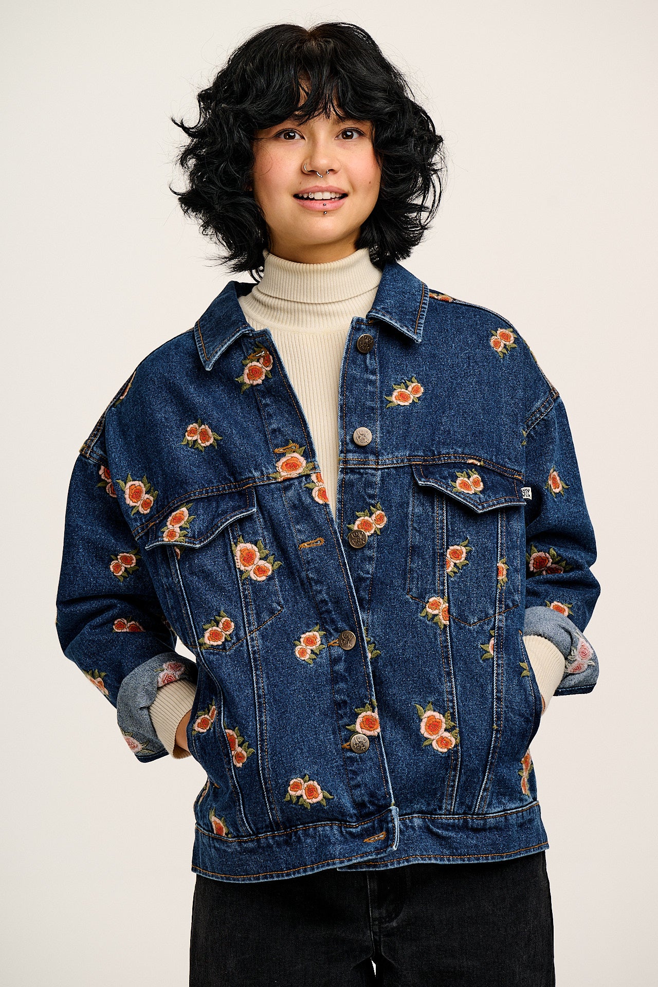 Callaway - Denim Jacket with Rose Embroidery