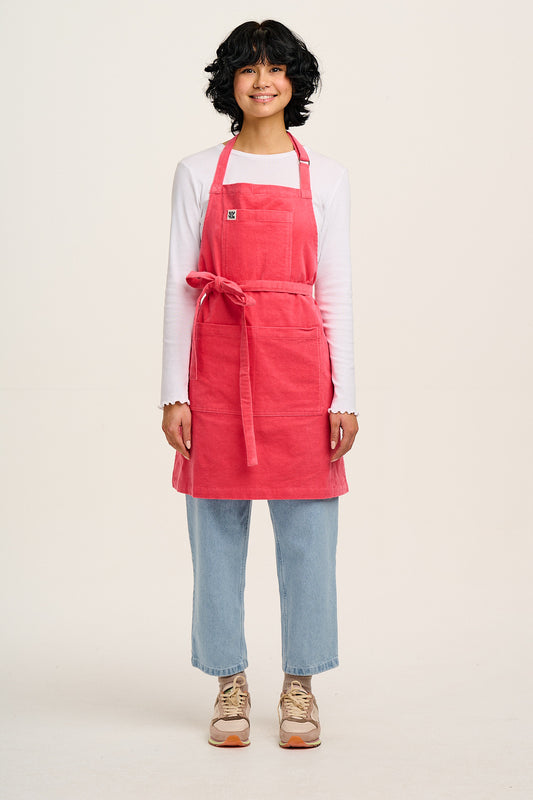 Ada - Corduroy Apron in Bubblegum Pink