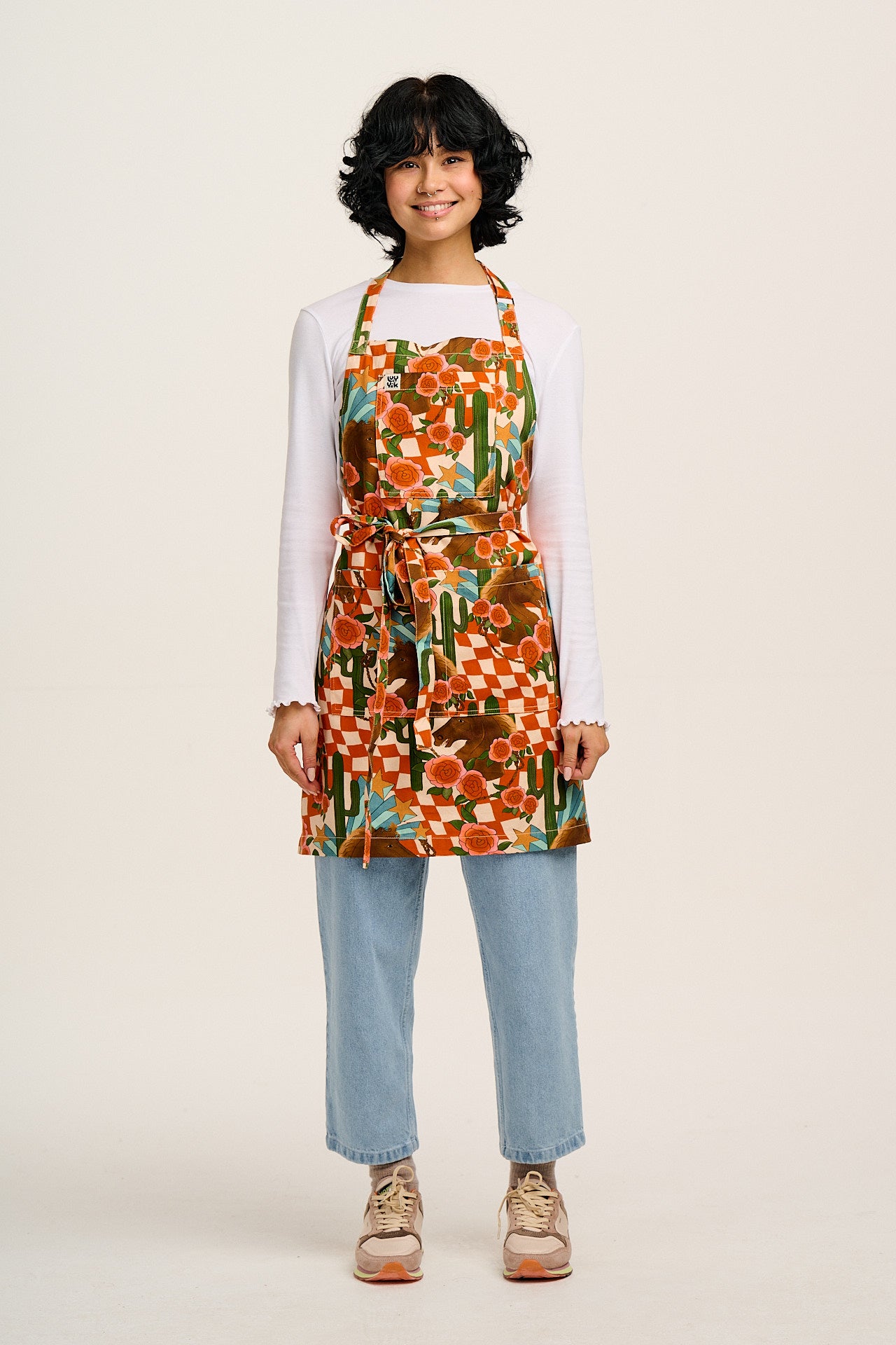 Ada - Cotton Apron in GiddyUp Print