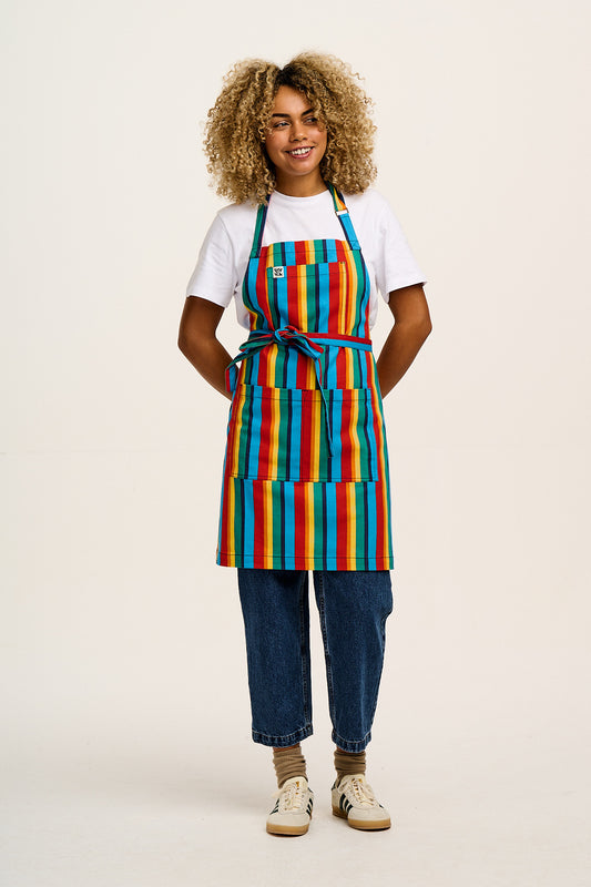 Ada - Cotton Apron in Rainbow Print