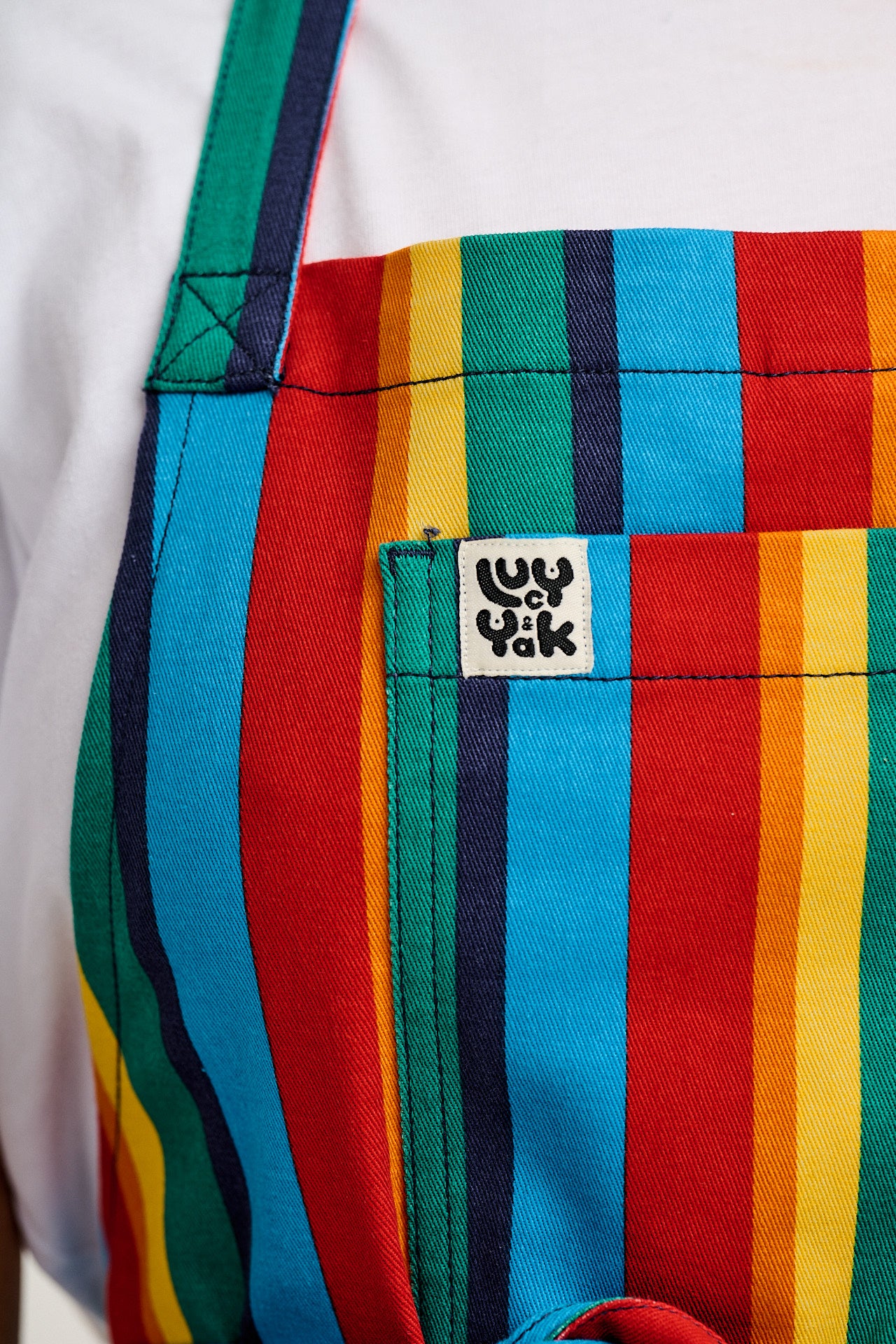 Ada - Cotton Apron in Rainbow Print