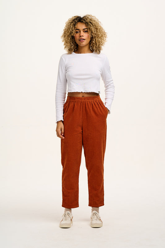 Billie - Corduroy Trousers in Red Clay (POS)