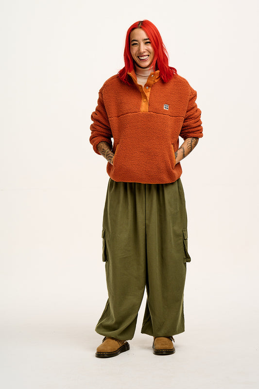 Malone - Borg Fleece Russet Orange