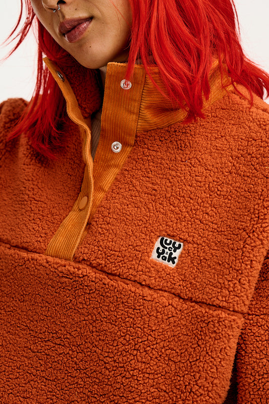 Malone - Borg Fleece Russet Orange