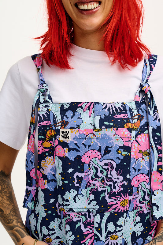 L.E. Original - Twill Dungarees in Artist Print by Tan Zi Xi