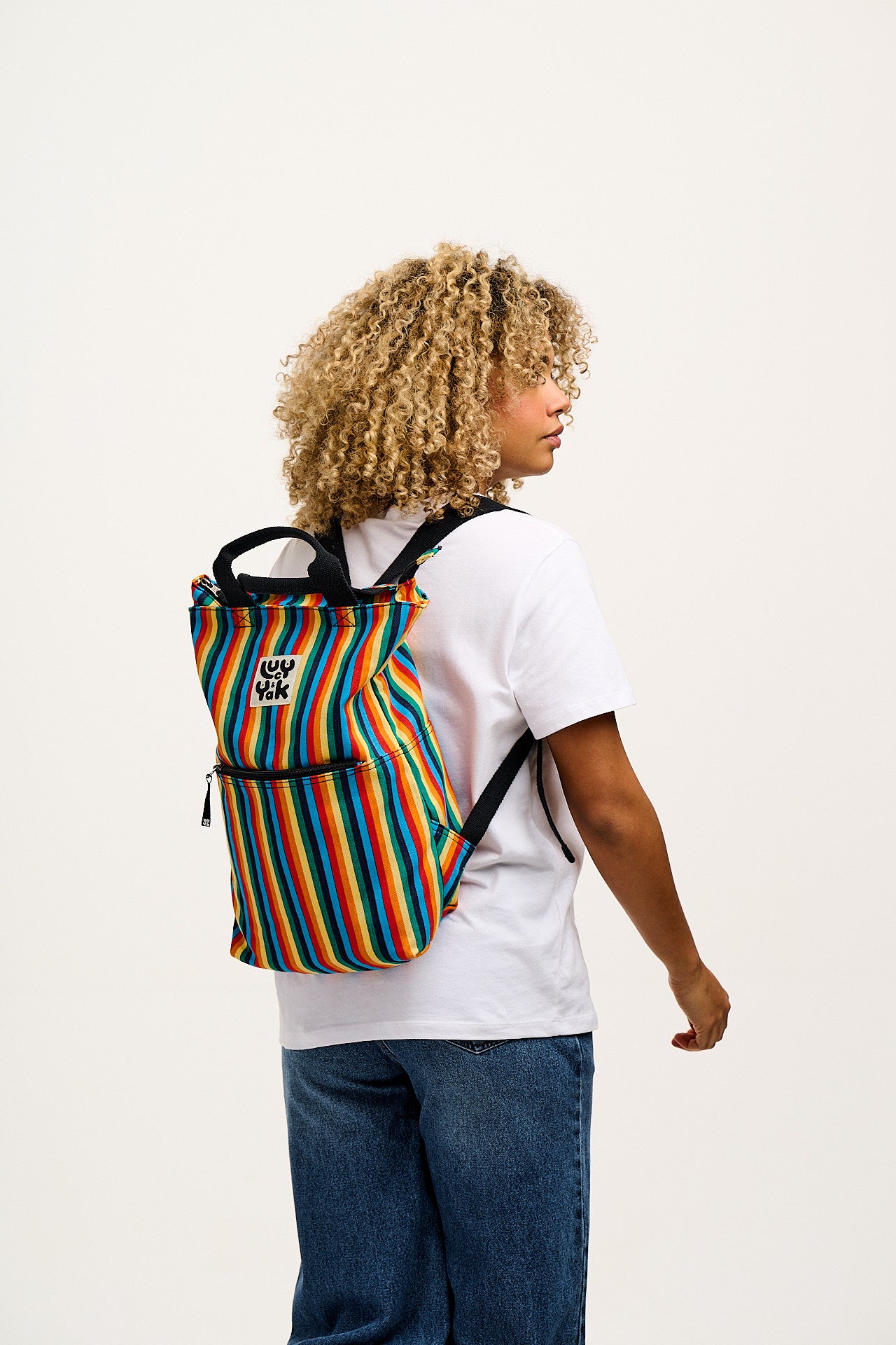 Dylan - Cotton Backpack in Rainbow Print