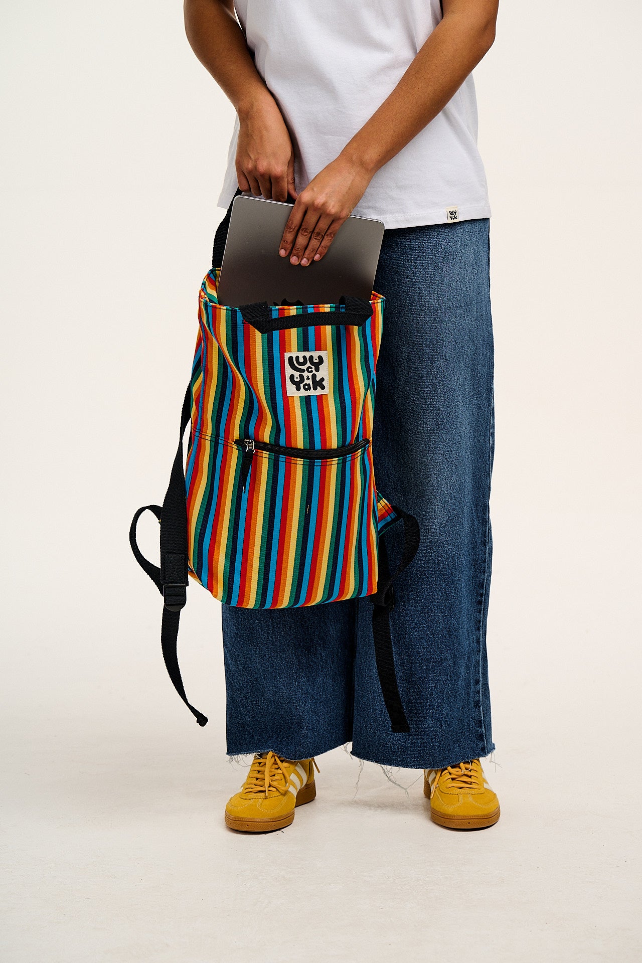 Dylan - Cotton Backpack in Rainbow Print