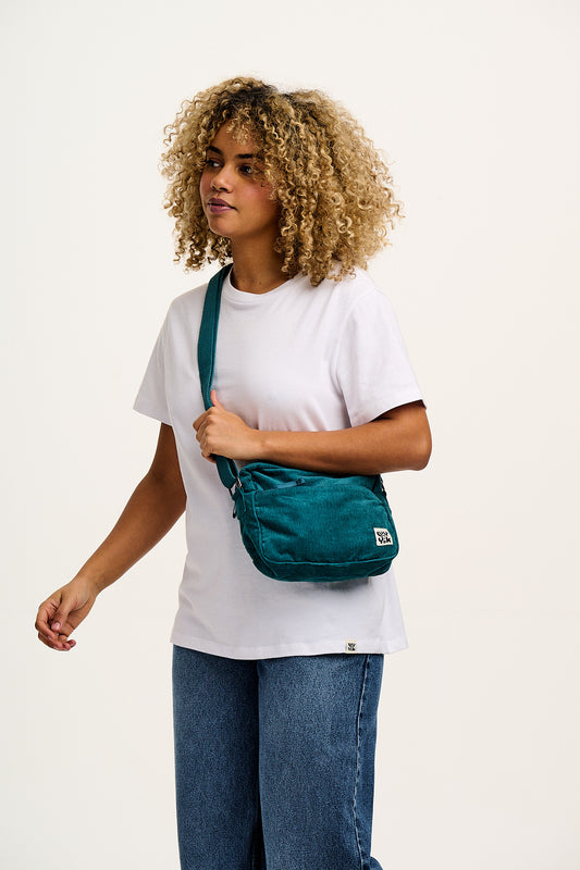 Dara - Crossbody Corduroy Bag in Teal