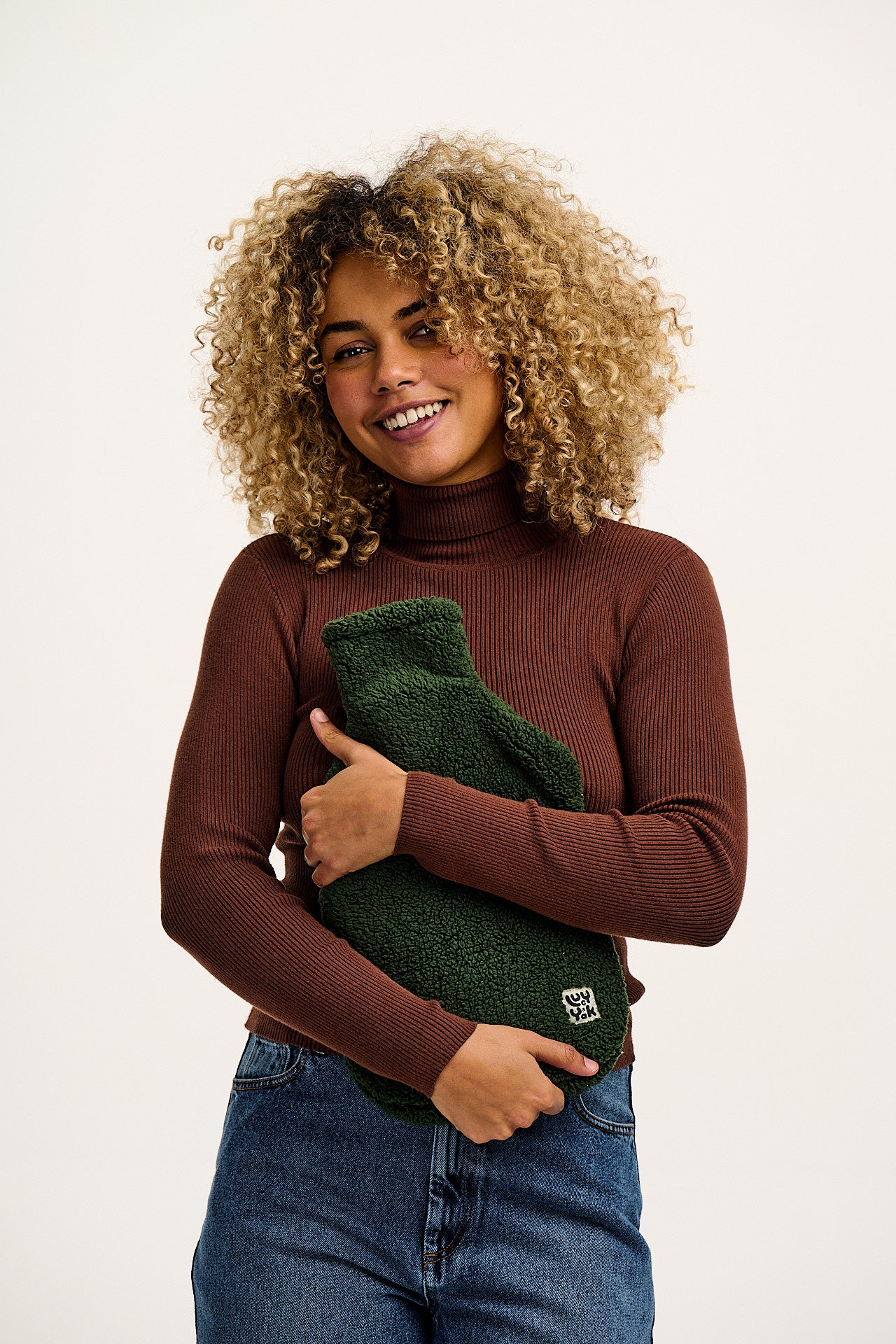 Caleb - Borg Fleece Hot Water Bottle Cover in Pine Green