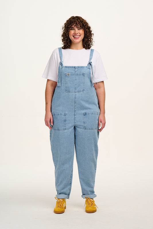 Original - Denim Dungarees in Light Wash Blue