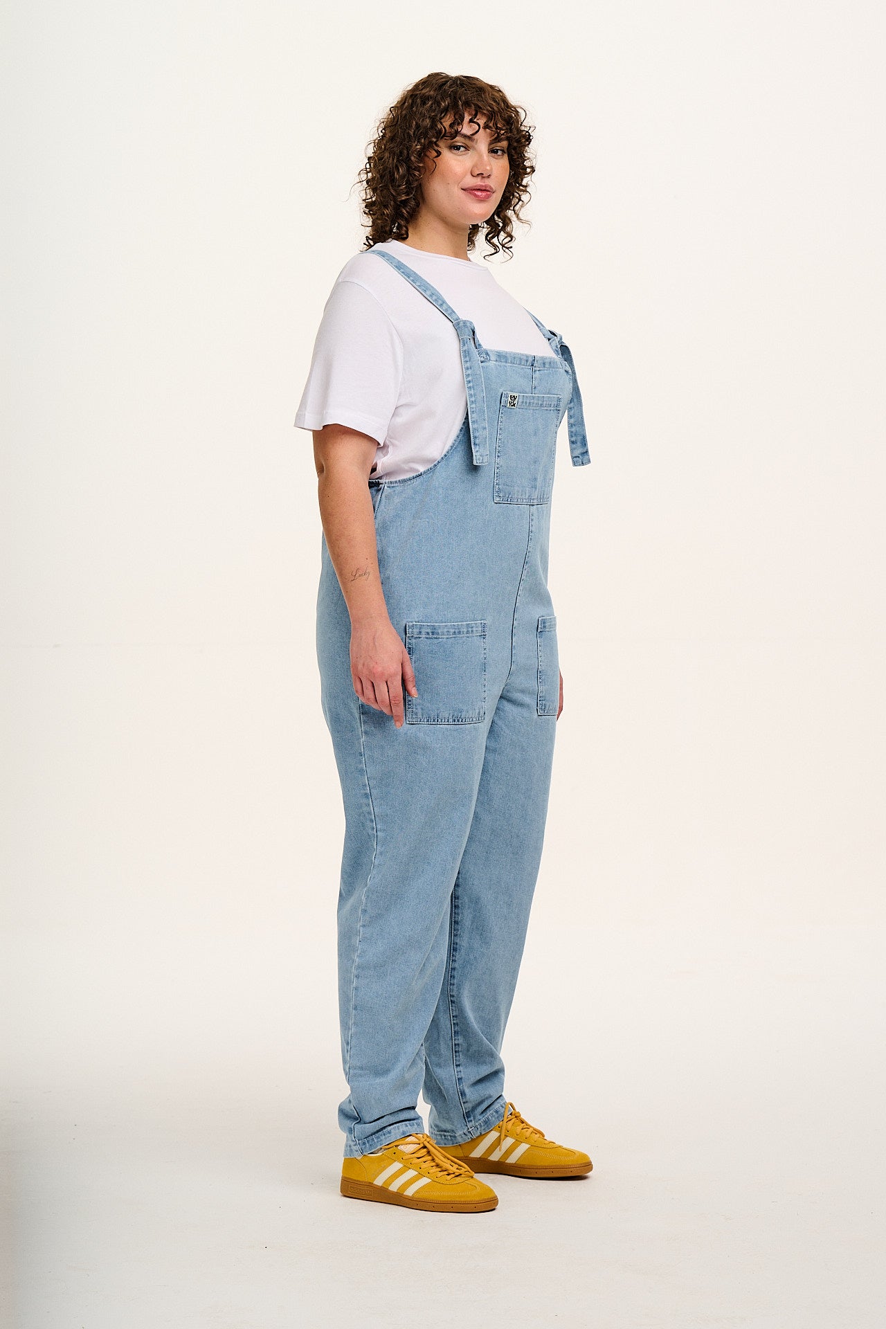 Original - Denim Dungarees in Light Wash Blue