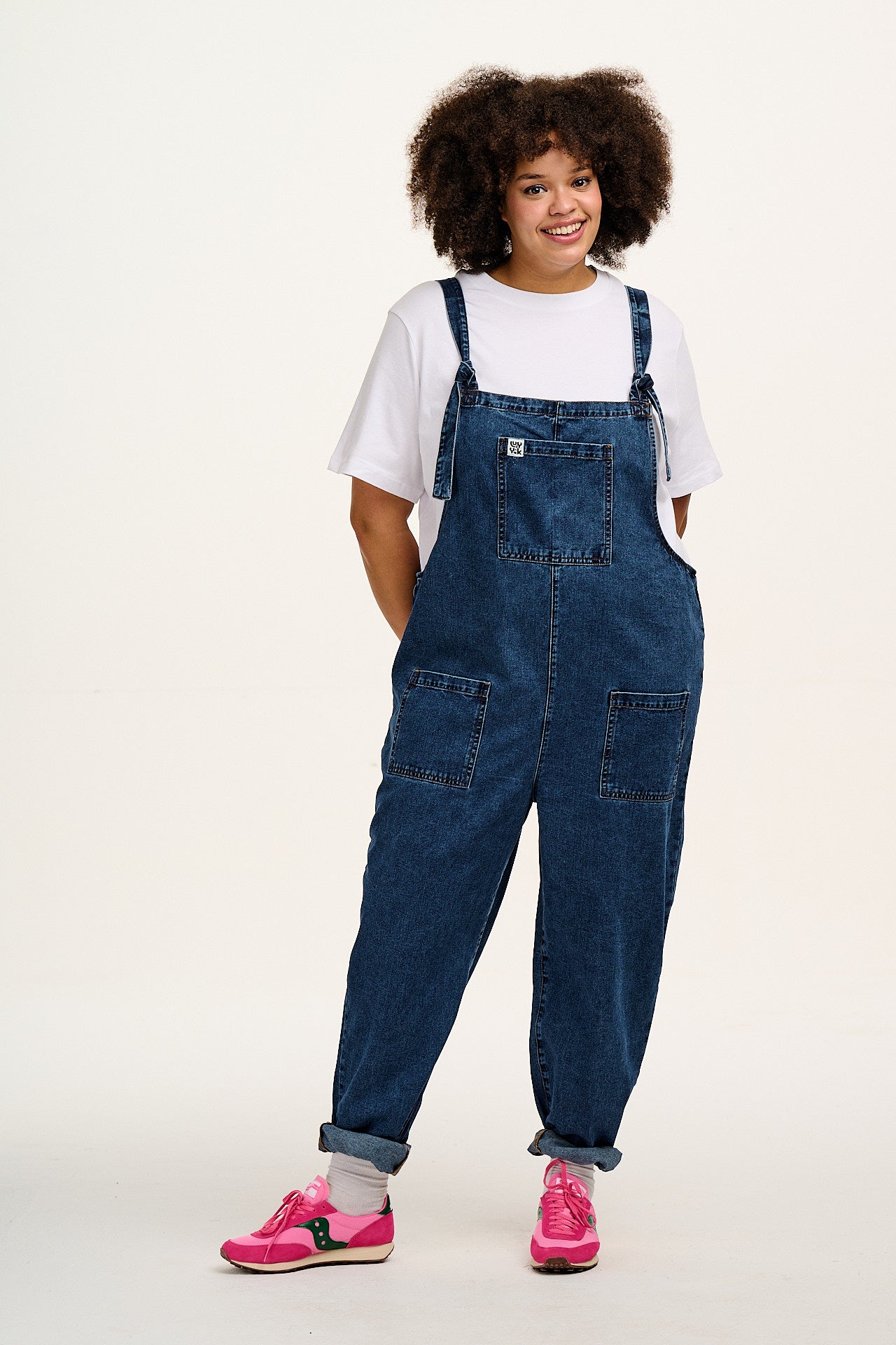 Original - Denim Dungarees in Mid Wash Blue